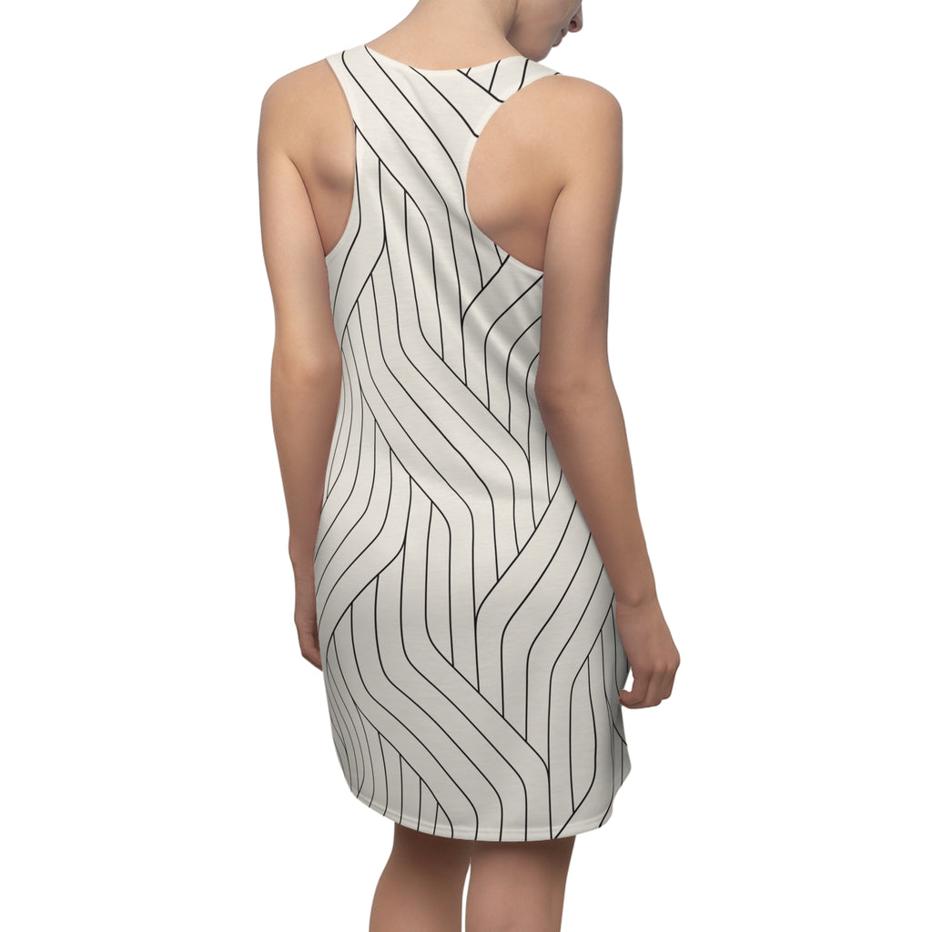 Geo Stripe Cut & Sew Racerback Dress (AOP)