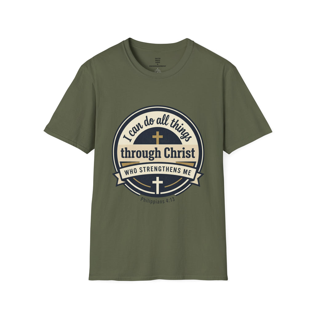 "I Can Do All Things Through Christ" Inspirational Faith Tee — Women's Soft Cotton T-Shirt