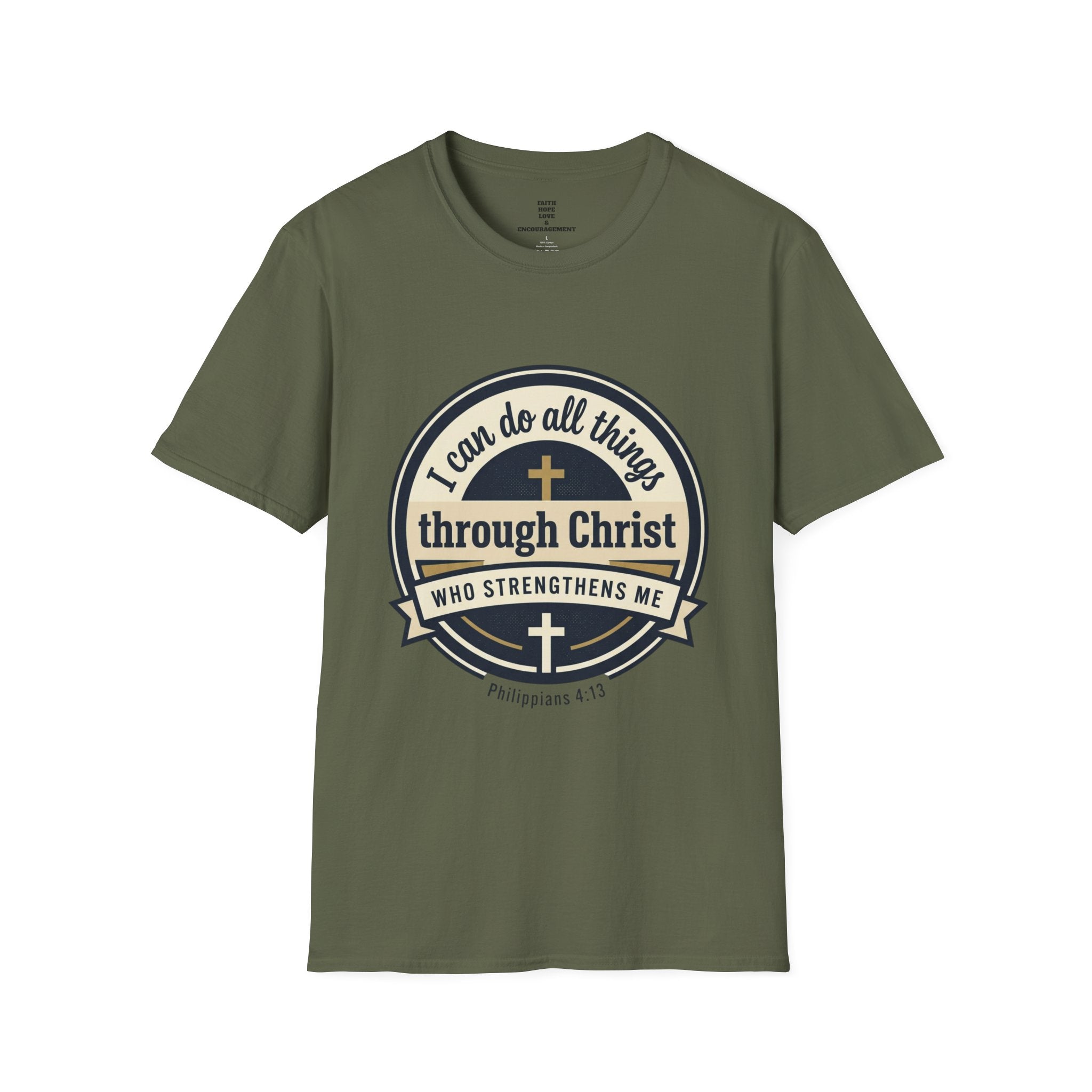"I Can Do All Things Through Christ" Inspirational Faith Tee — Women's Soft Cotton T-Shirt
