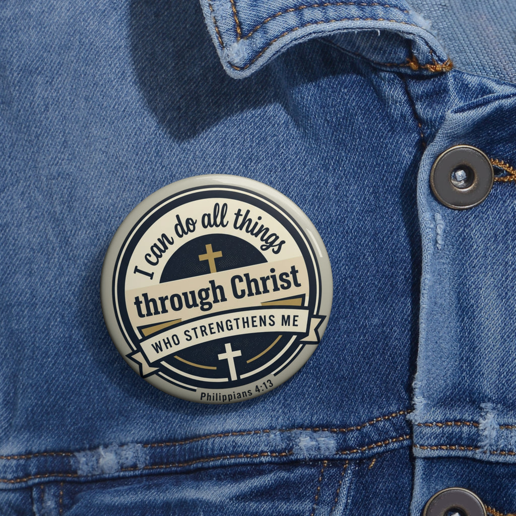 Philippians 4:13 Verse Graphic — Pin Button (1pc)