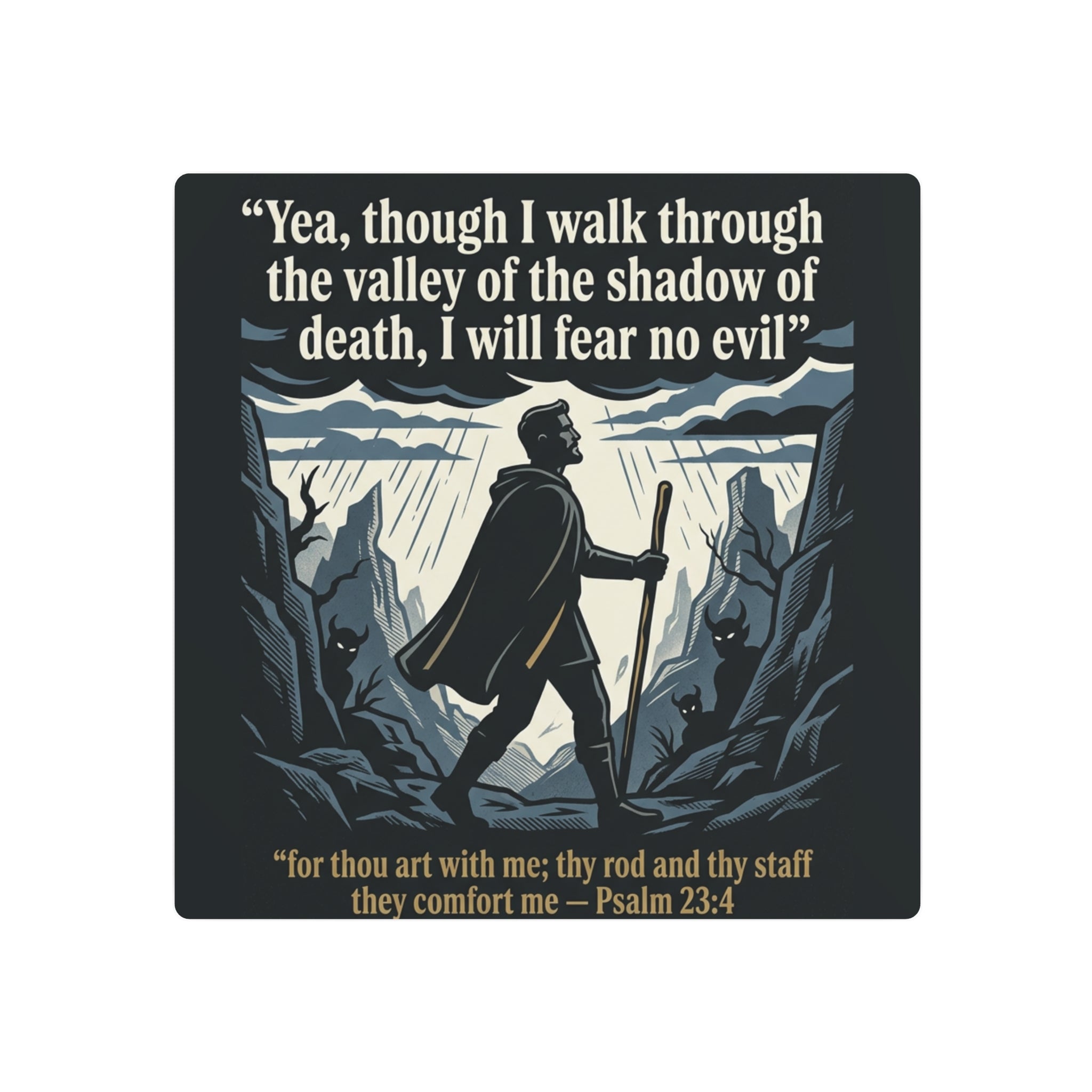 Psalm 23:4 Inspirational Wall Art - Metal Sign