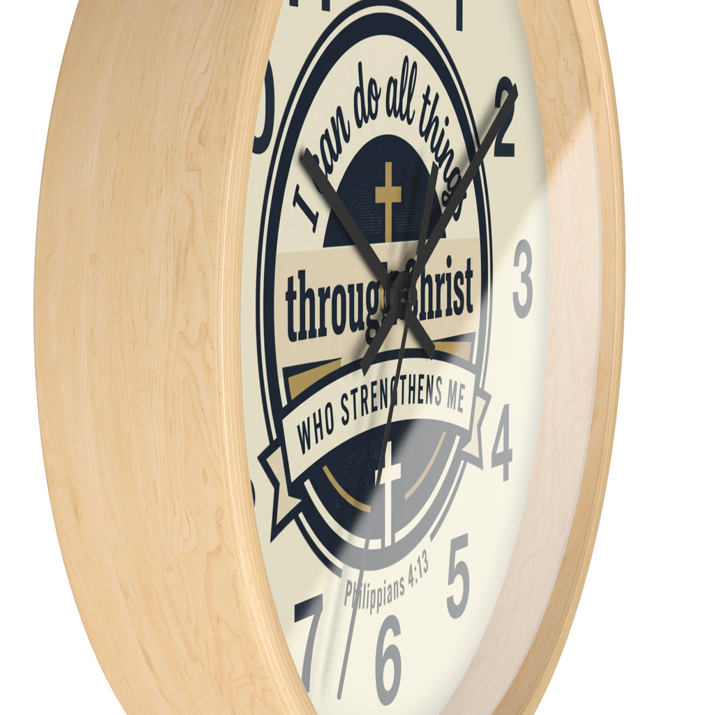 "I Can Do All Things Through Christ" Inspirational Wall Clock