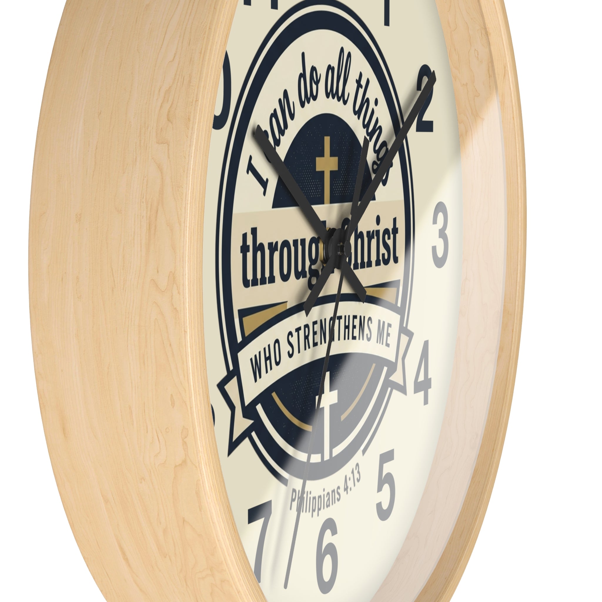 "I Can Do All Things Through Christ" Inspirational Wall Clock