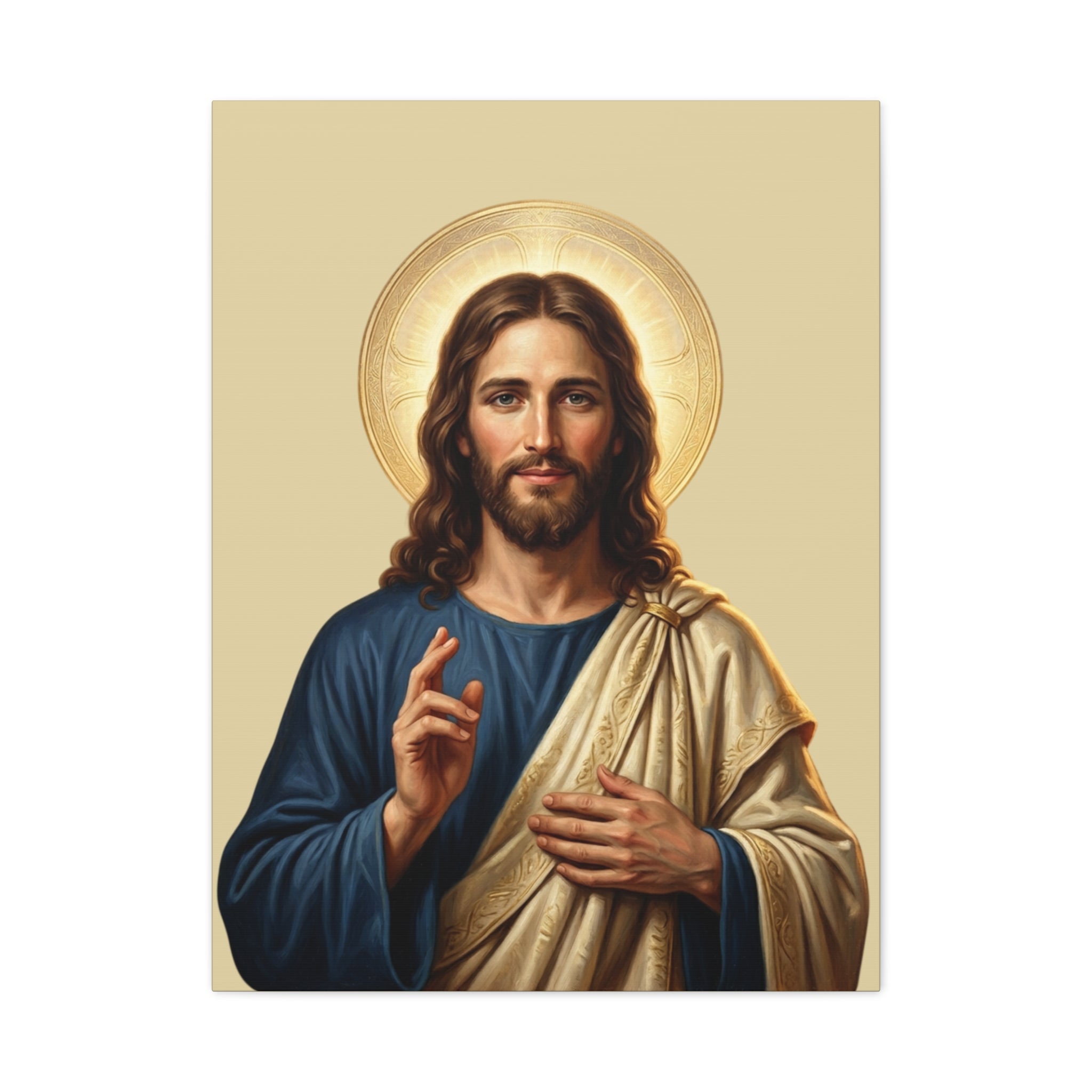Jesus Portrait - Matte Stretched Canvas Print