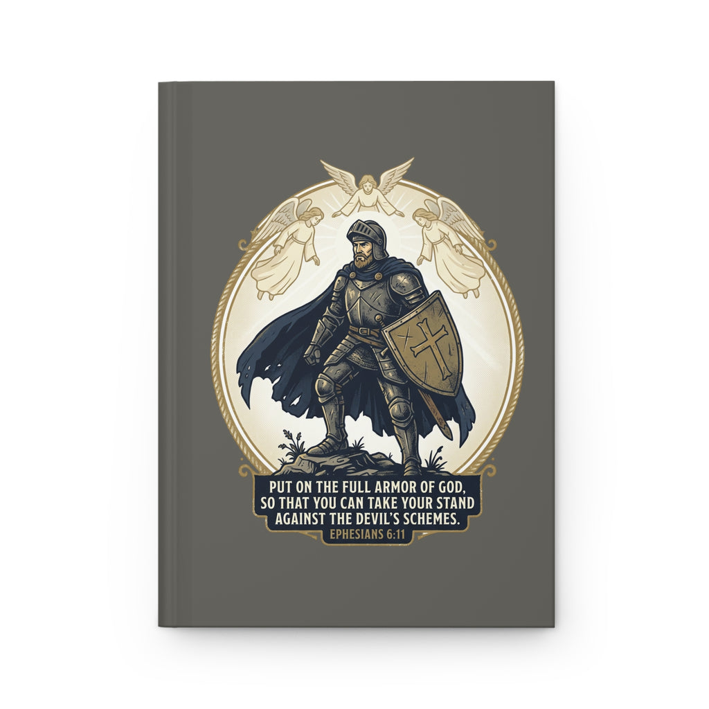 "Put On the Full Armor of God" Philippians 4:13 - Grey Hardcover Journal Matte