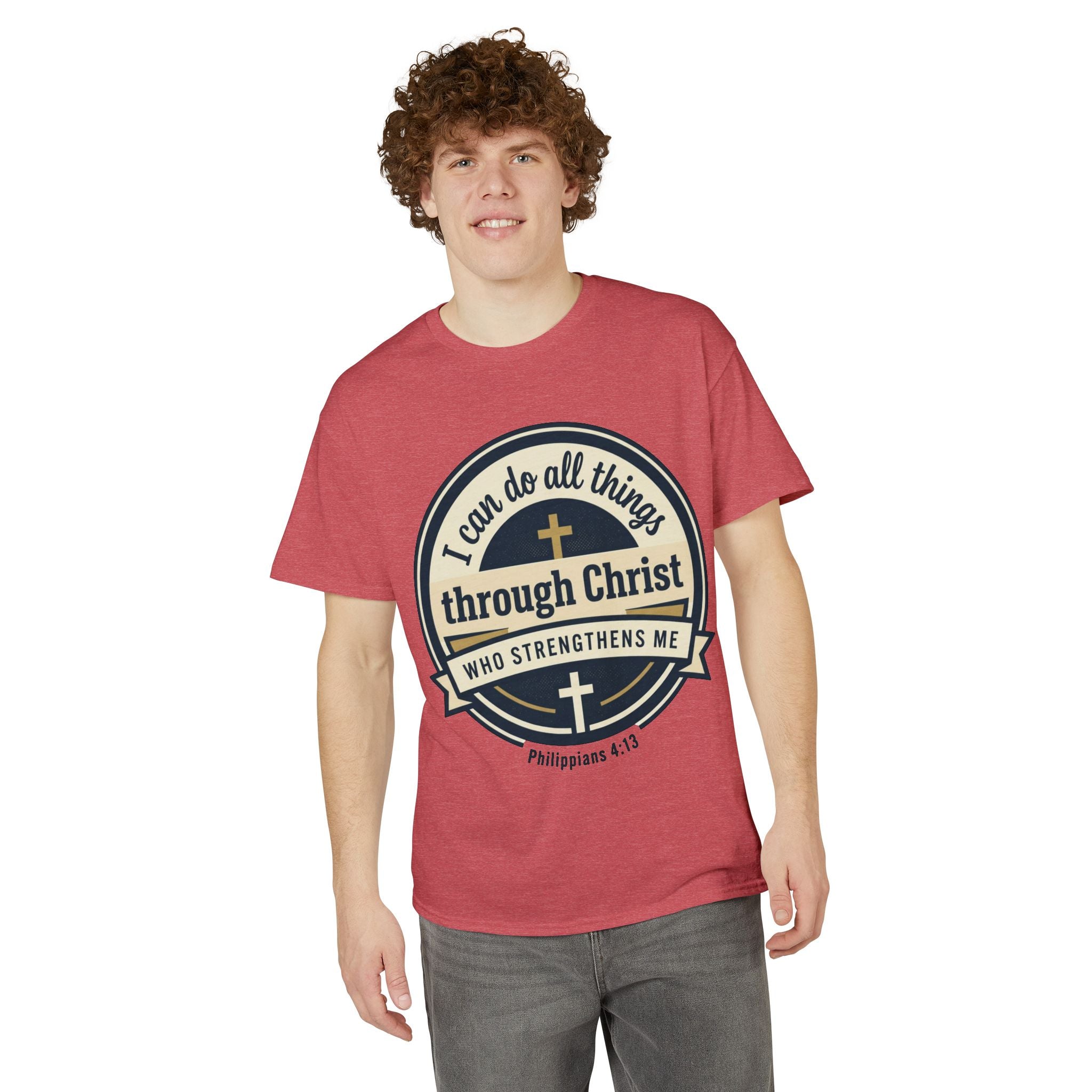 "I Can Do All Things Christ" Philippians 4:13 Graphic - Unisex DryBlend® Moisture Wicking Tee