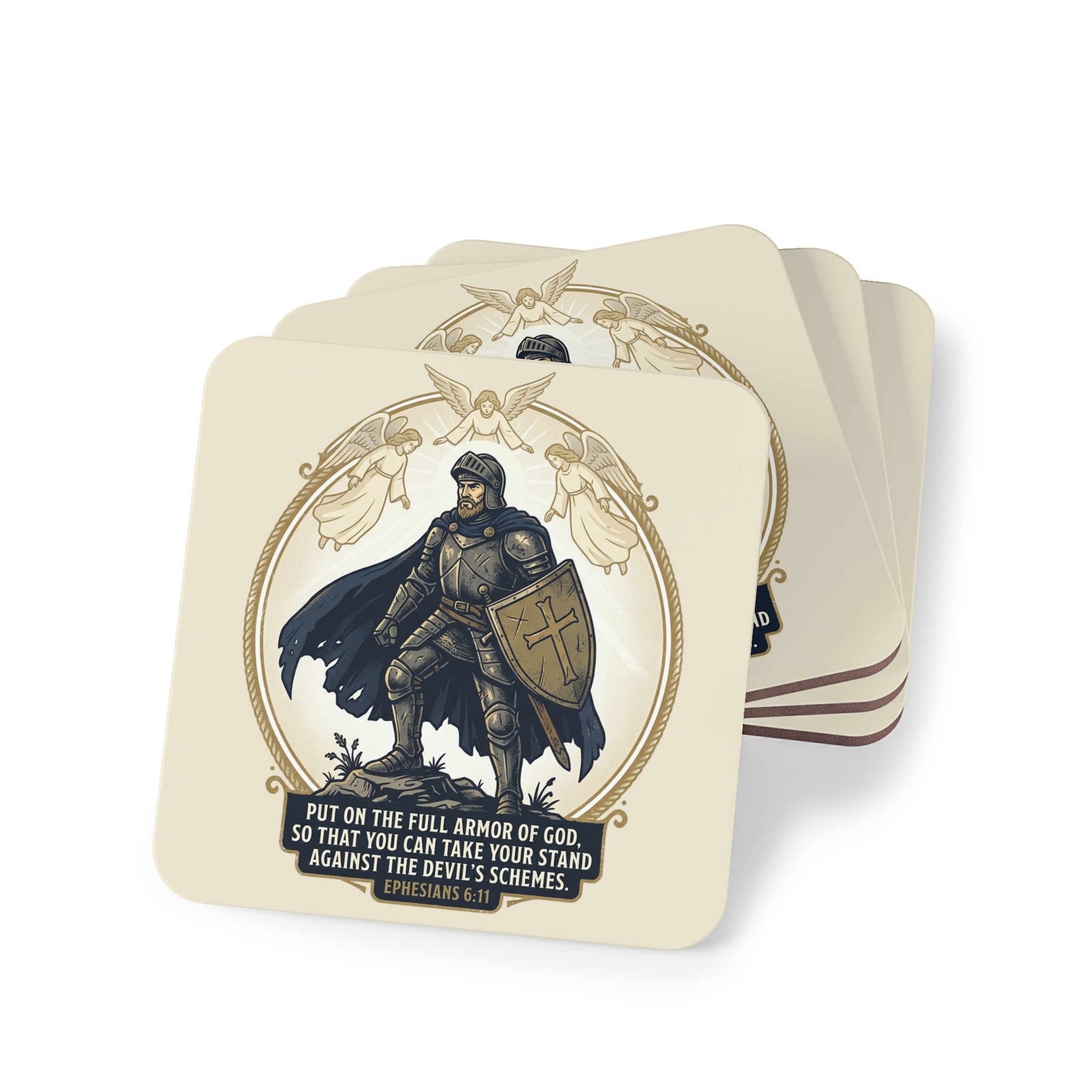 'Full Armor of God' Scripture Drink Coaster (1pc/4pc)