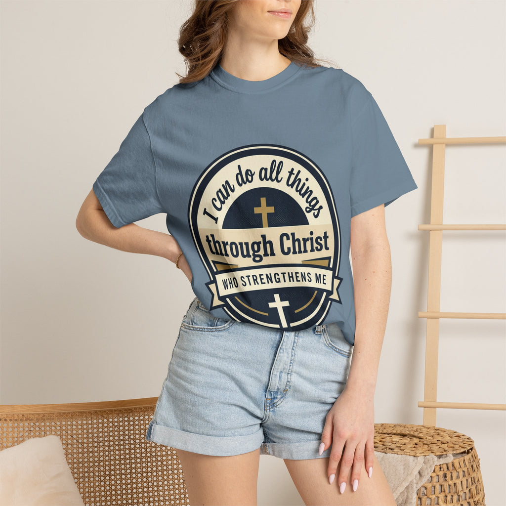Unisex Garment-Dyed T-shirt | Philippians 4:13 Scripture Graphic