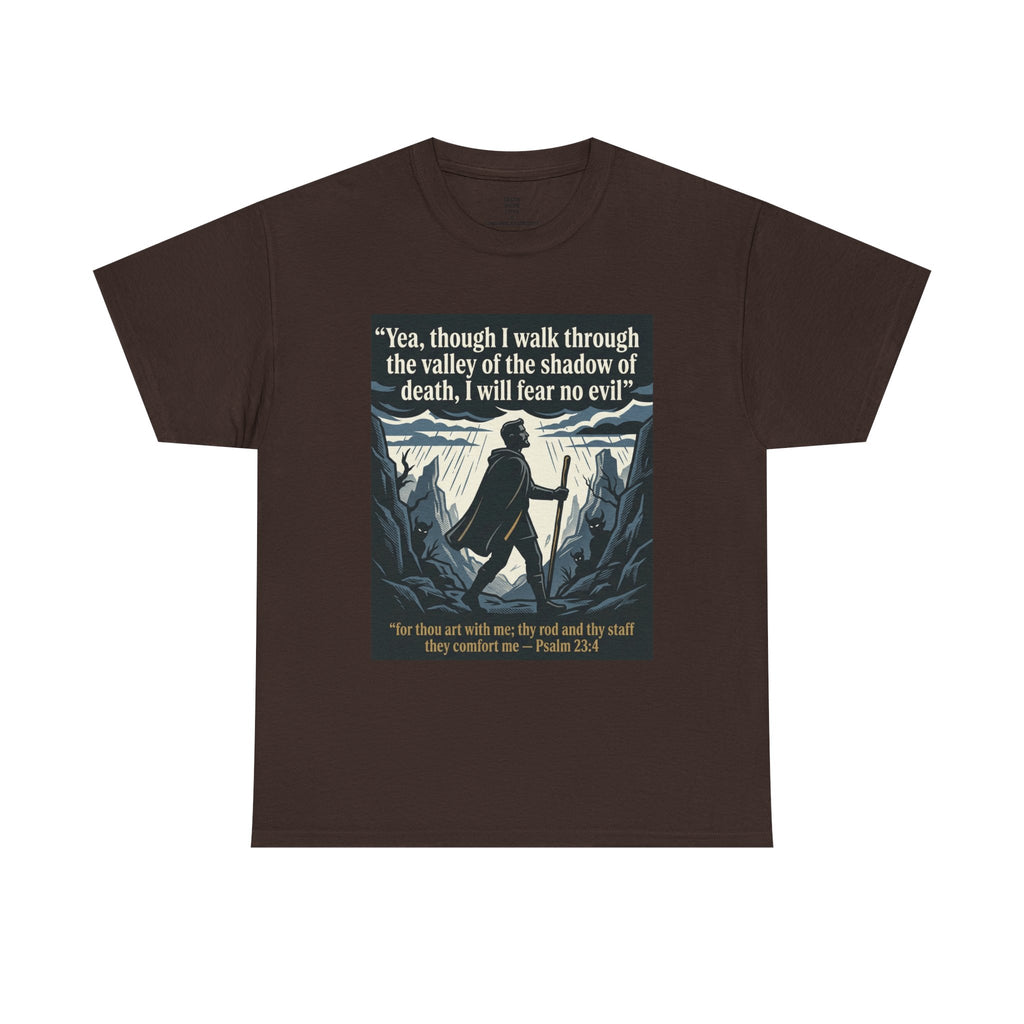Psalm 23 'I Will Fear No Evil' Scripture Graphic - Unisex Heavy Cotton Tee