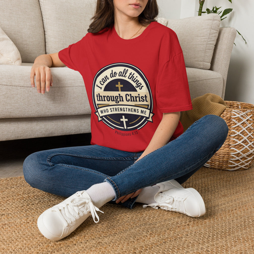 "I Can Do All Things Through Christ" Inspirational Faith Tee — Women's Soft Cotton T-Shirt