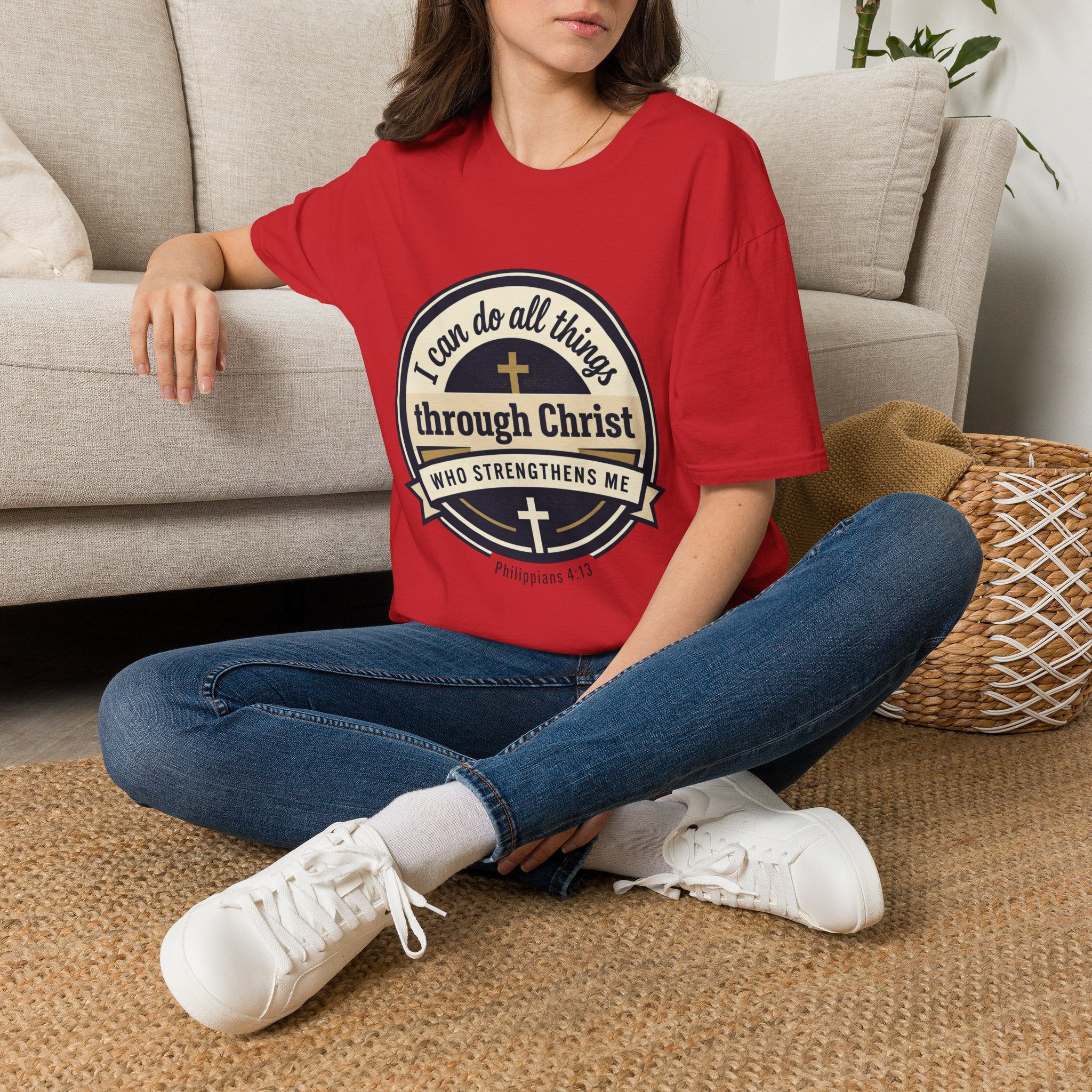 "I Can Do All Things Through Christ" Inspirational Faith Tee — Women's Soft Cotton T-Shirt