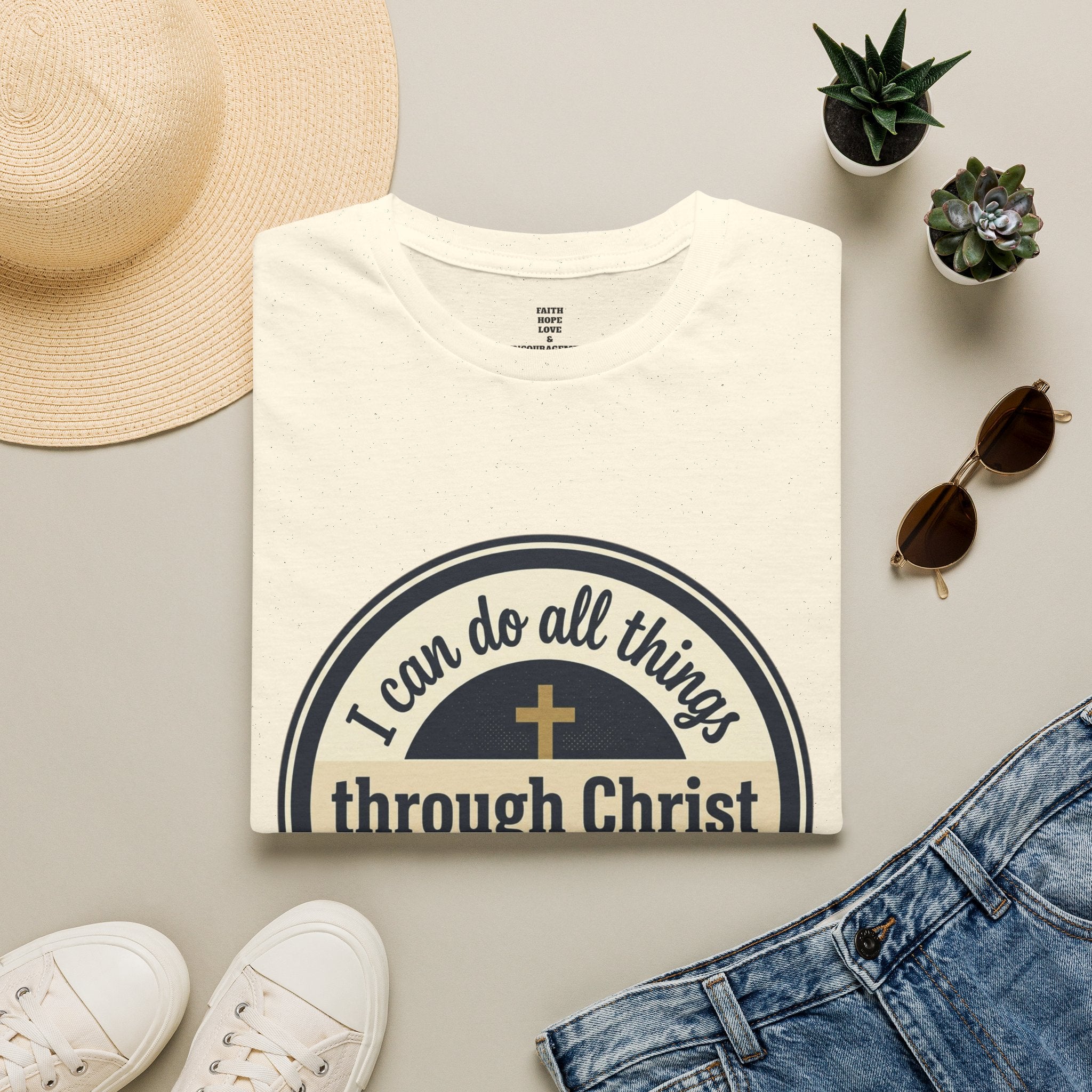 "I Can Do All Things Through Christ" Inspirational Faith Tee — Women's Soft Cotton T-Shirt