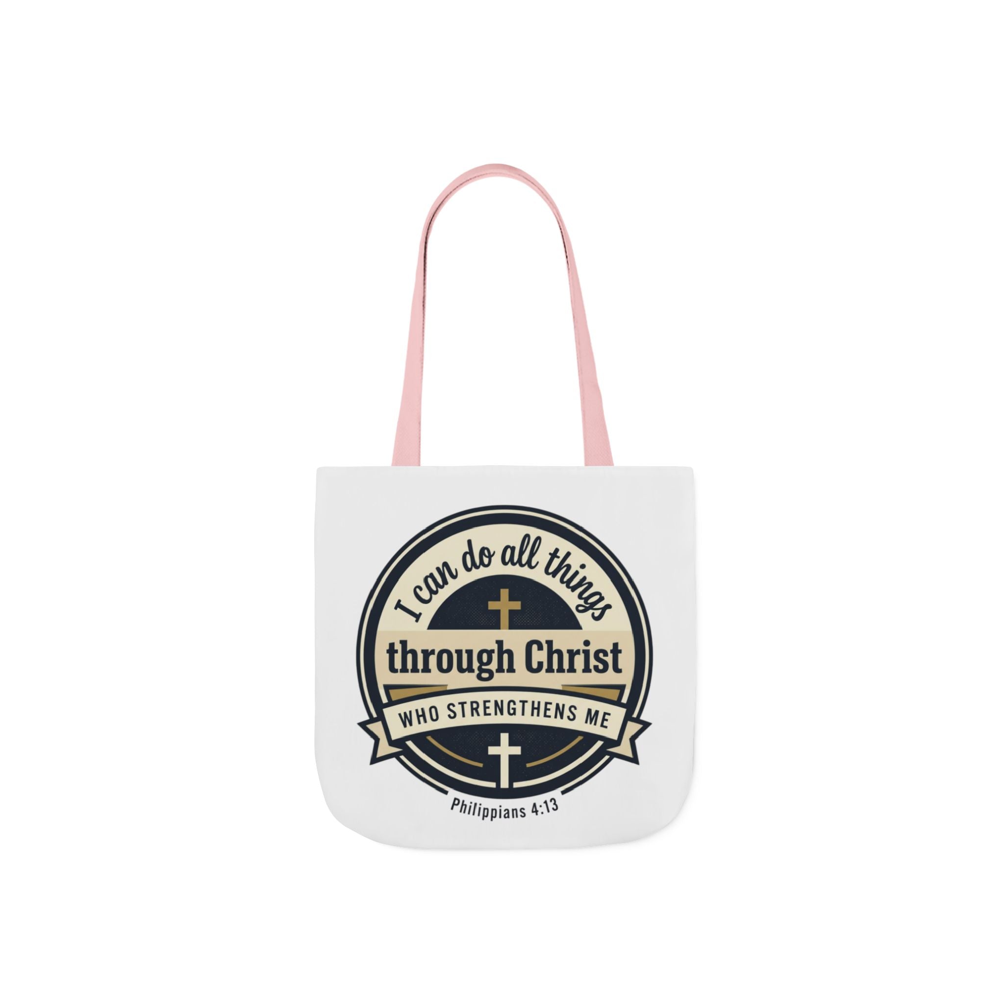 "I Can Do All Things Through Christ" Scripture Graphic — Canvas Tote Bag