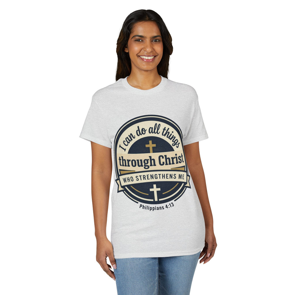 "I Can Do All Things Christ" Philippians 4:13 Graphic - Unisex DryBlend® Moisture Wicking Tee