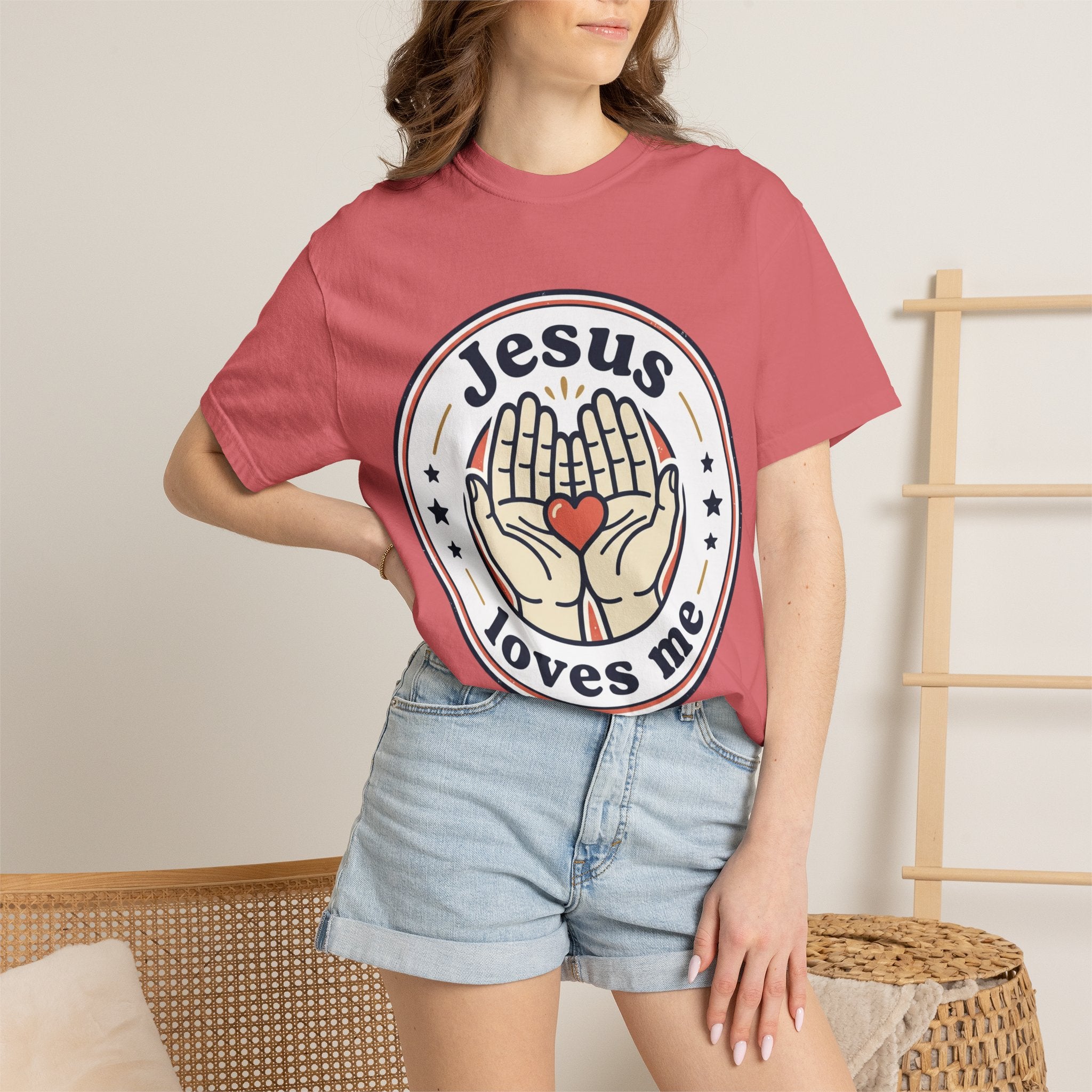 Unisex Garment-Dyed T-shirt | Jesus Loves Me Graphic