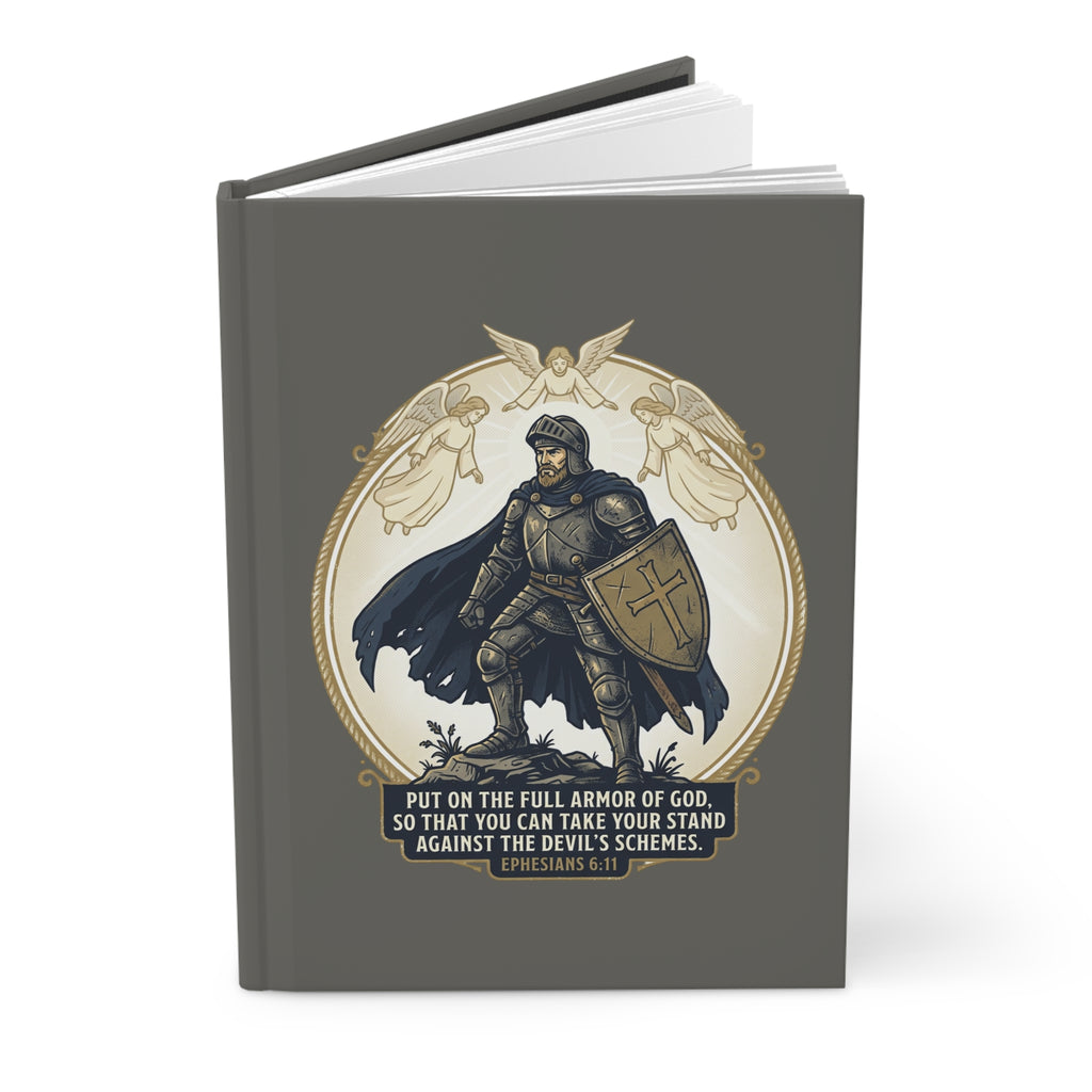 "Put On the Full Armor of God" Philippians 4:13 - Grey Hardcover Journal Matte