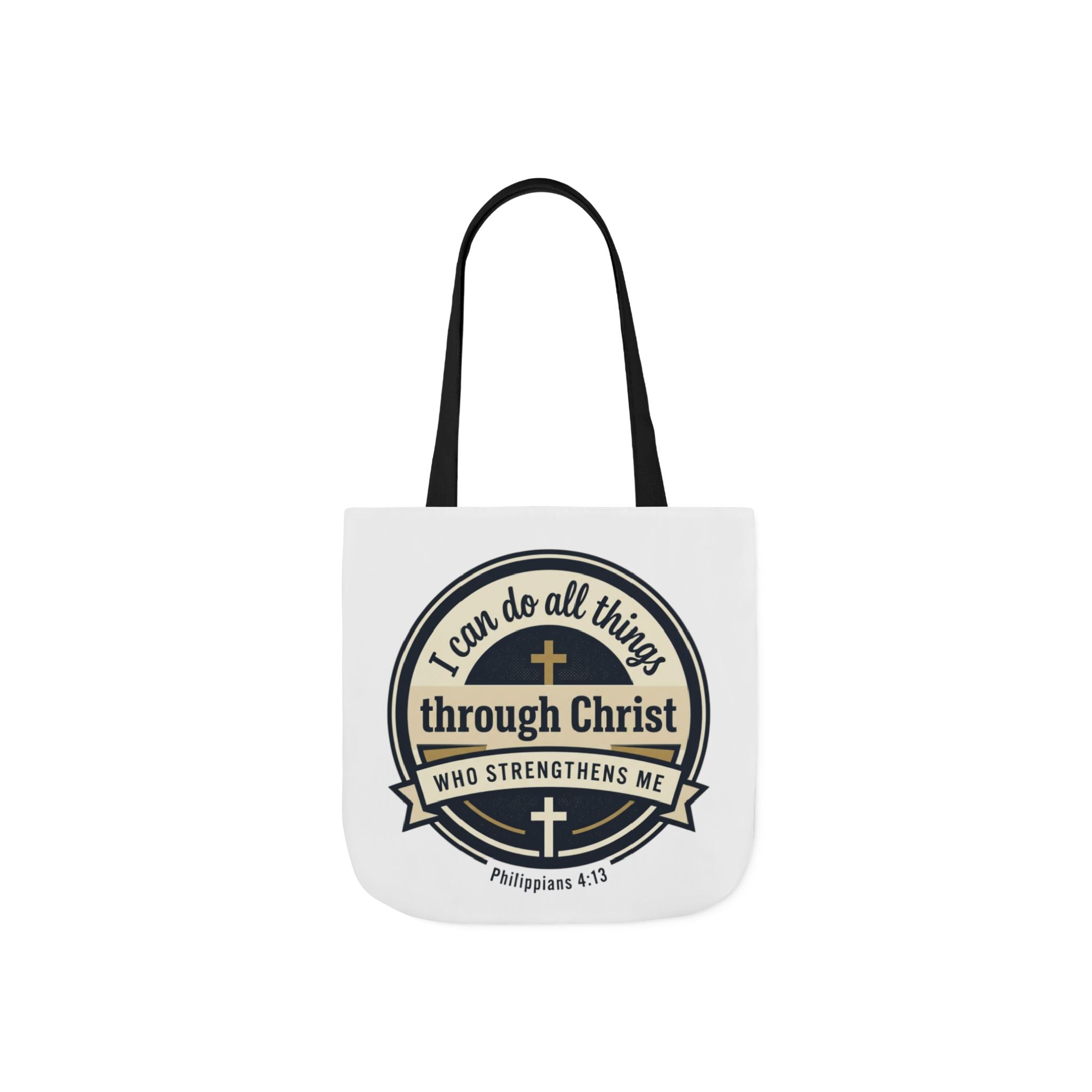 "I Can Do All Things Through Christ" Scripture Graphic — Canvas Tote Bag