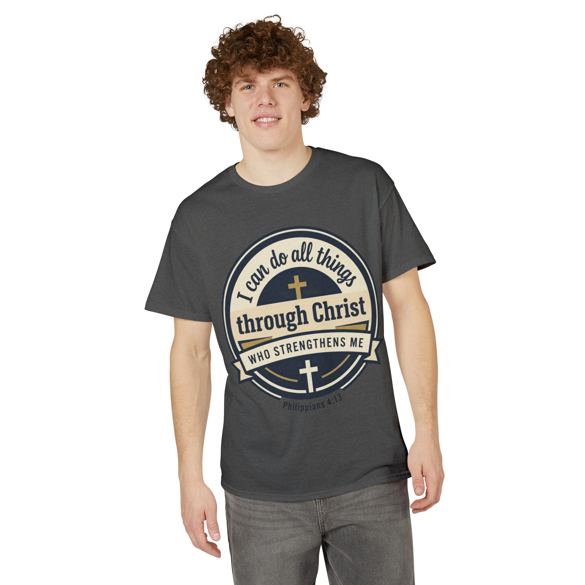 "I Can Do All Things Christ" Philippians 4:13 Graphic - Unisex DryBlend® Moisture Wicking Tee
