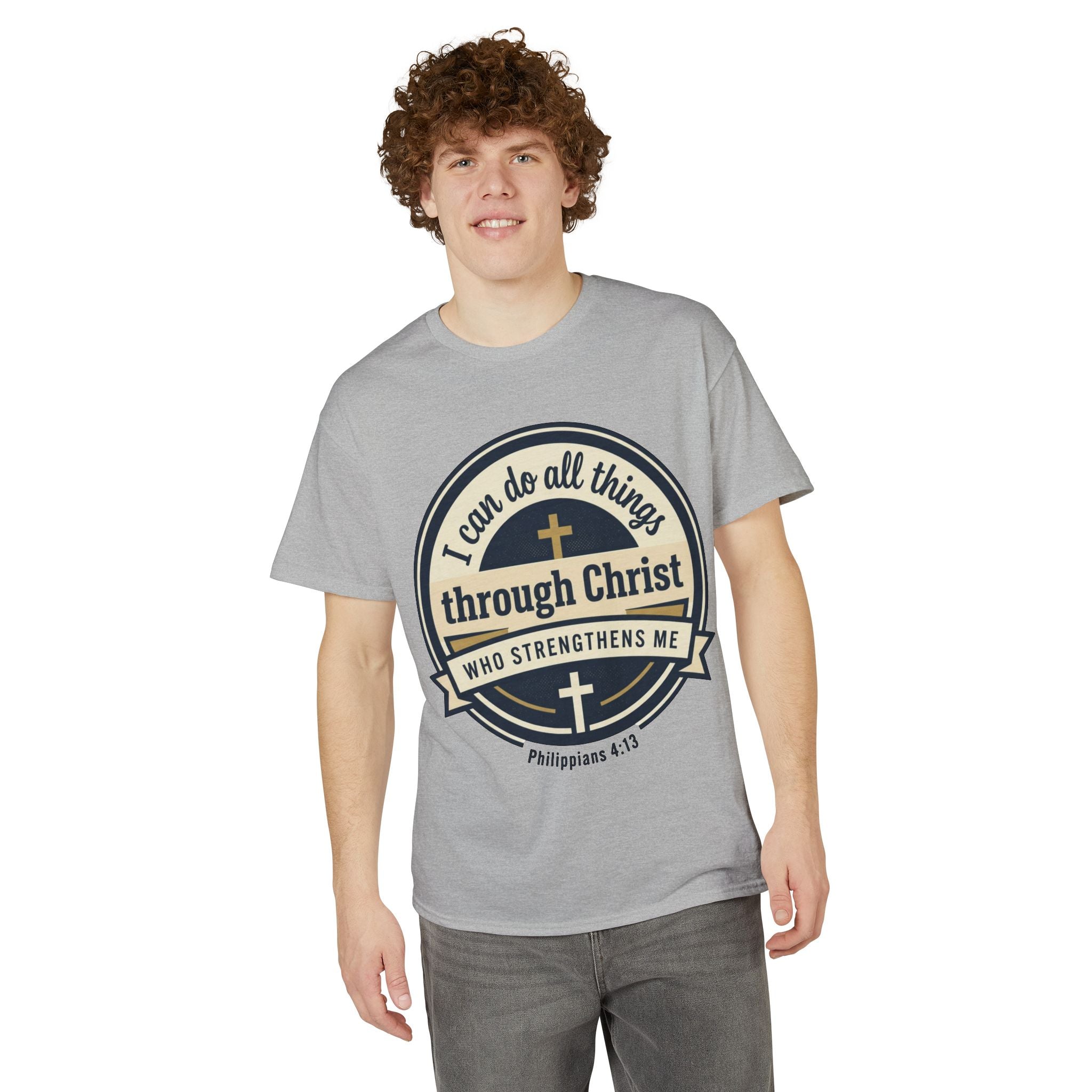 "I Can Do All Things Christ" Philippians 4:13 Graphic - Unisex DryBlend® Moisture Wicking Tee