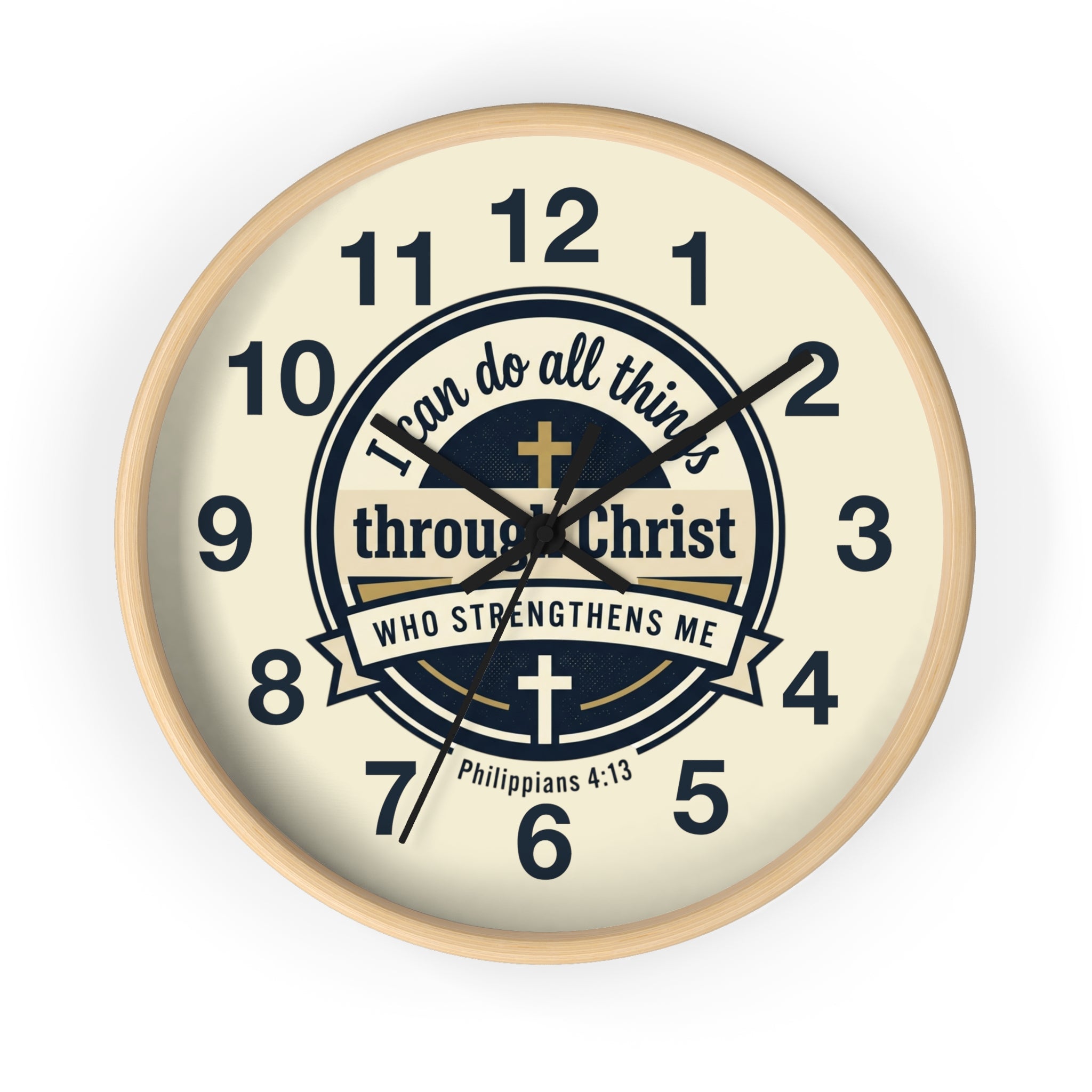 "I Can Do All Things Through Christ" Inspirational Wall Clock