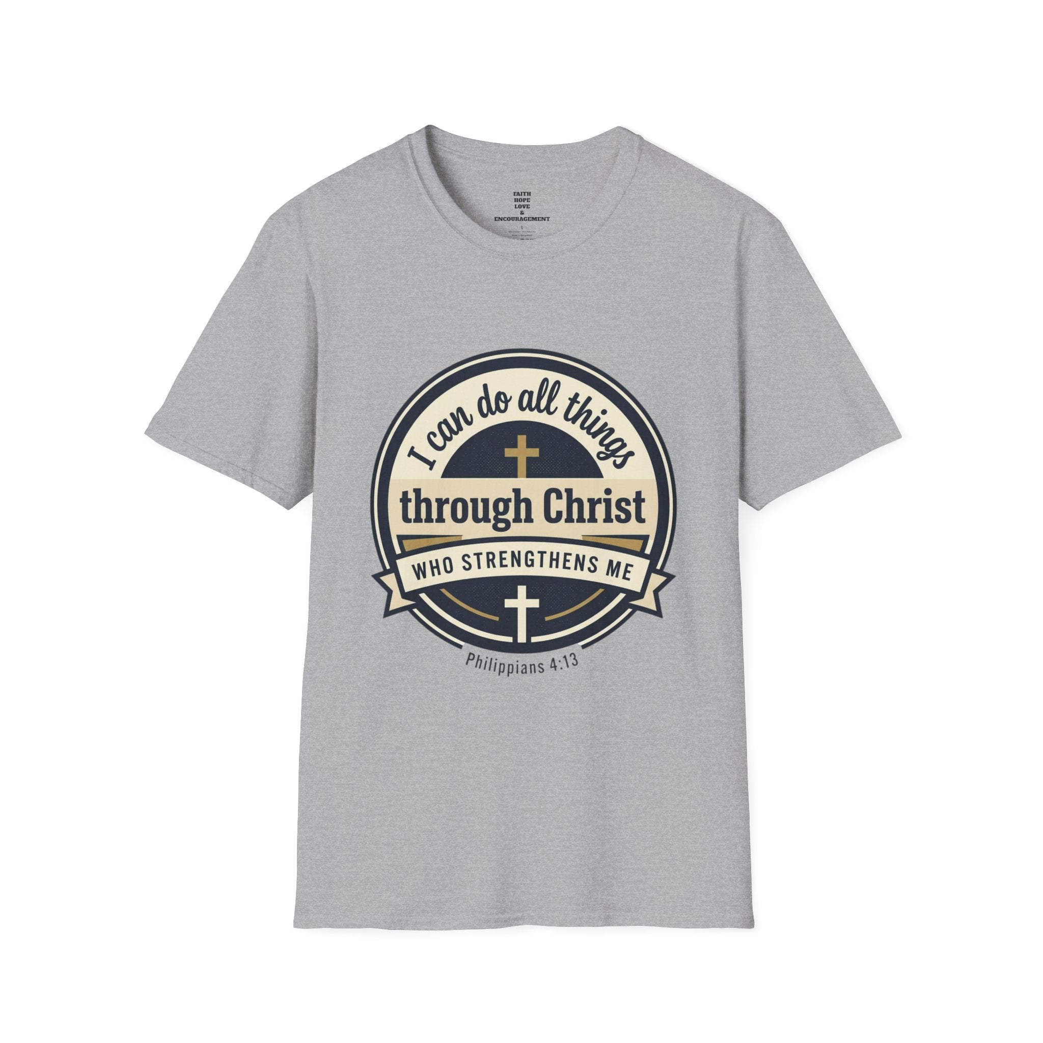 "I Can Do All Things Through Christ" Inspirational Faith Tee — Women's Soft Cotton T-Shirt