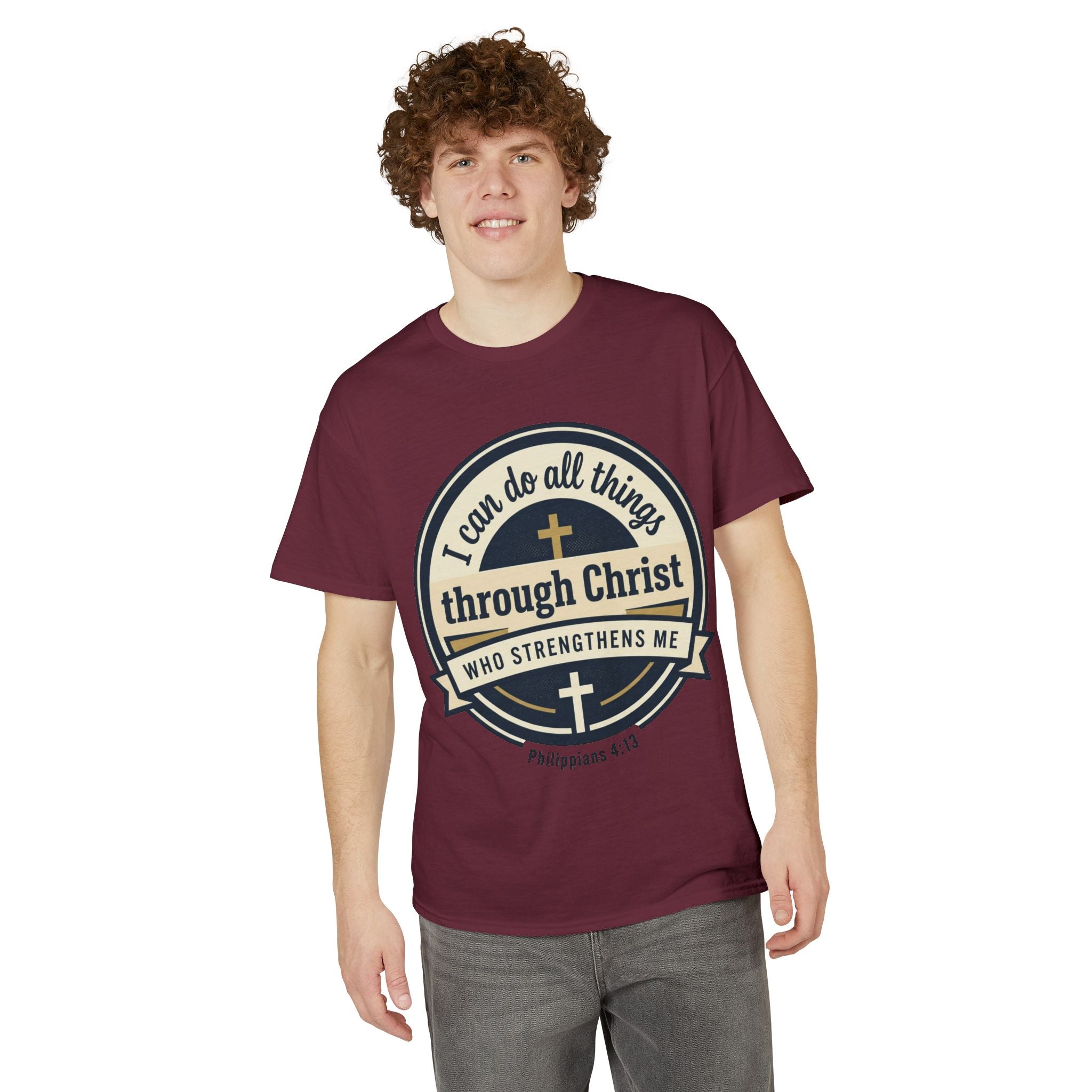 "I Can Do All Things Christ" Philippians 4:13 Graphic - Unisex DryBlend® Moisture Wicking Tee