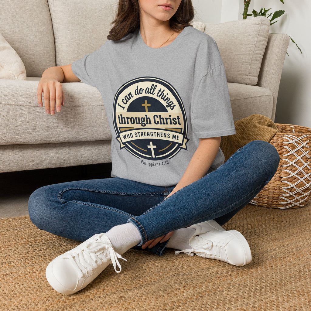 "I Can Do All Things Through Christ" Inspirational Faith Tee — Women's Soft Cotton T-Shirt