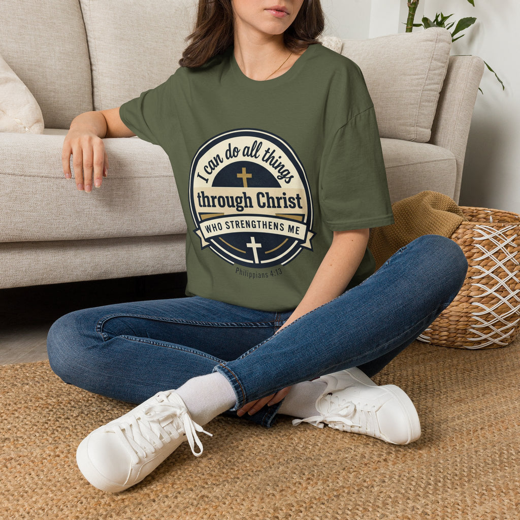 "I Can Do All Things Through Christ" Inspirational Faith Tee — Women's Soft Cotton T-Shirt