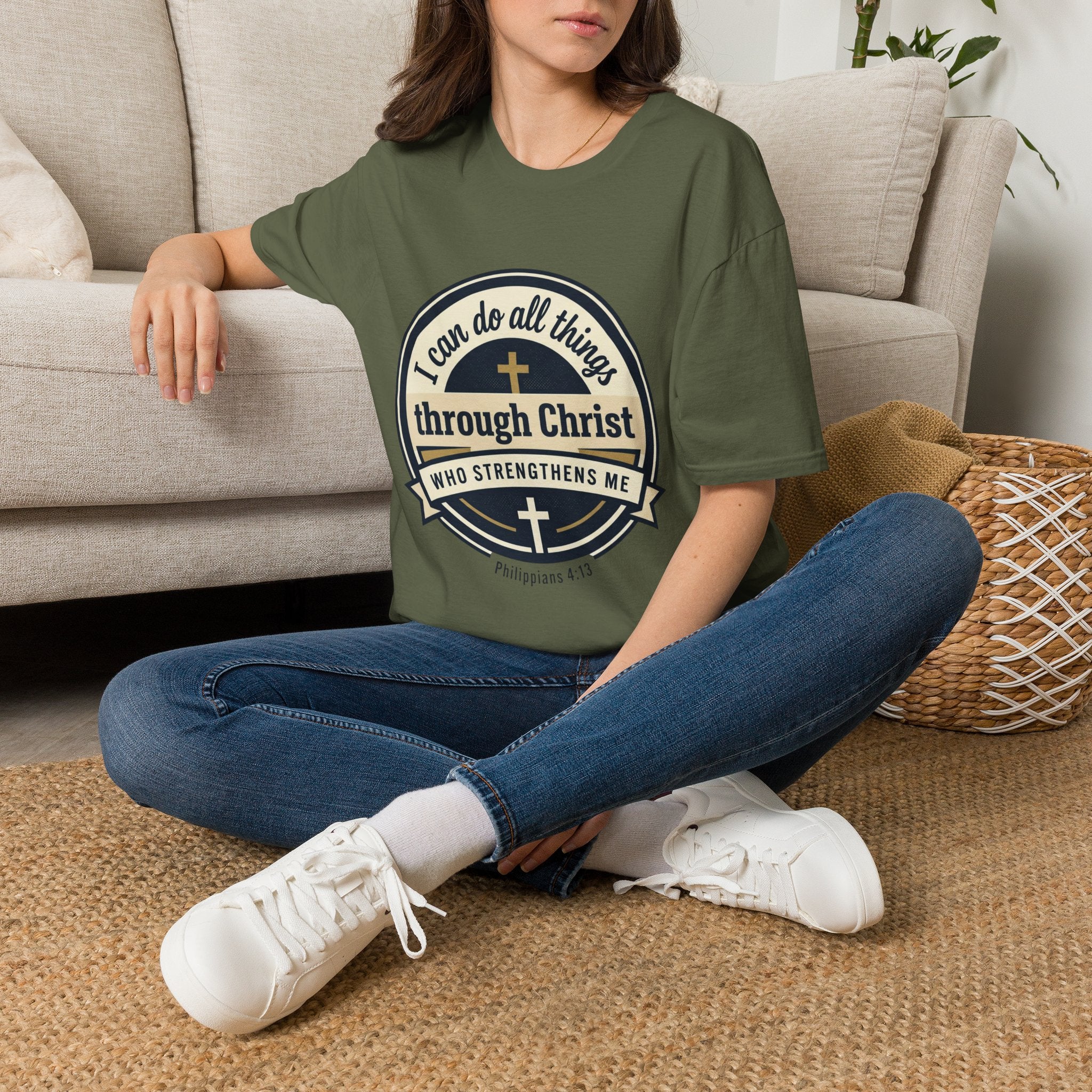 "I Can Do All Things Through Christ" Inspirational Faith Tee — Women's Soft Cotton T-Shirt