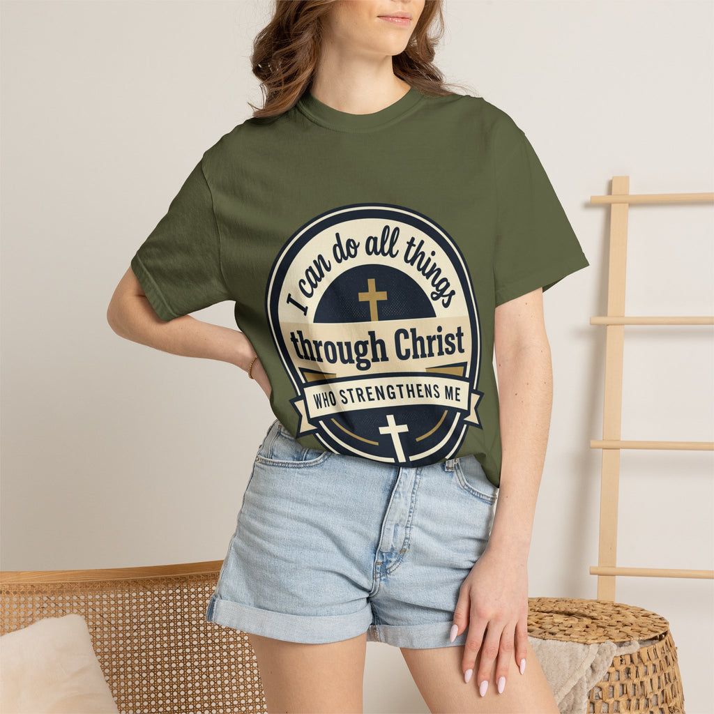 Unisex Garment-Dyed T-shirt | Philippians 4:13 Scripture Graphic
