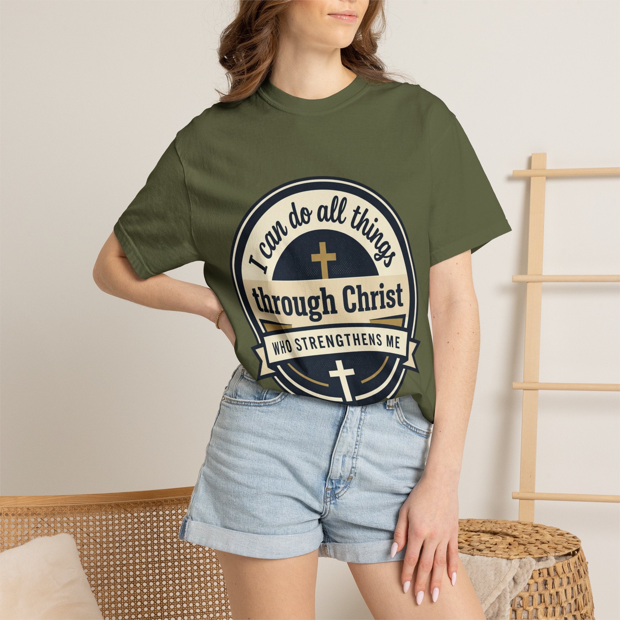 Unisex Garment-Dyed T-shirt | Philippians 4:13 Scripture Graphic