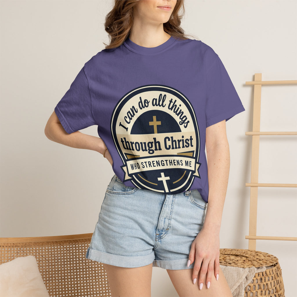 Unisex Garment-Dyed T-shirt | Philippians 4:13 Scripture Graphic