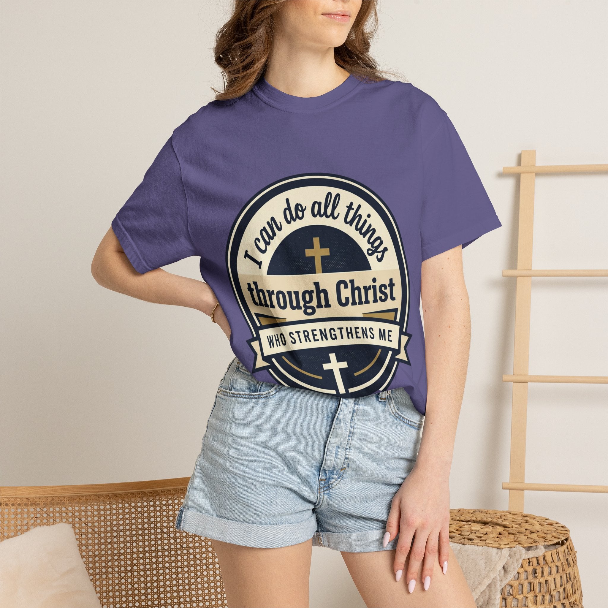 Unisex Garment-Dyed T-shirt | Philippians 4:13 Scripture Graphic