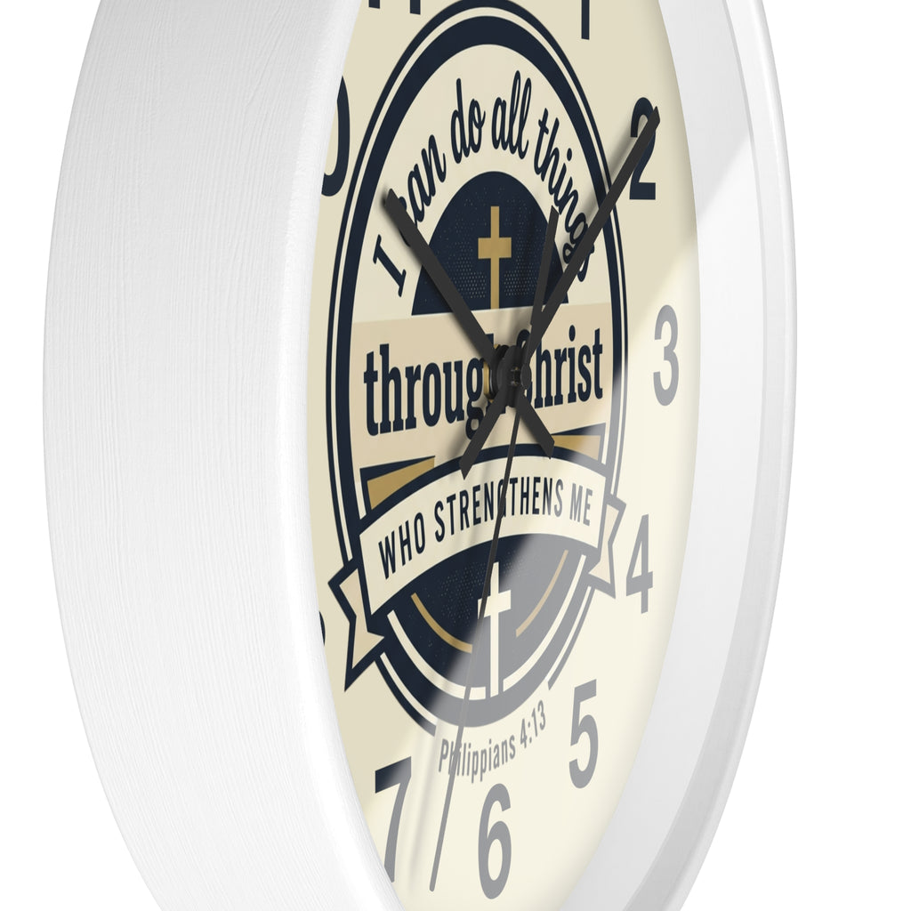 "I Can Do All Things Through Christ" Inspirational Wall Clock
