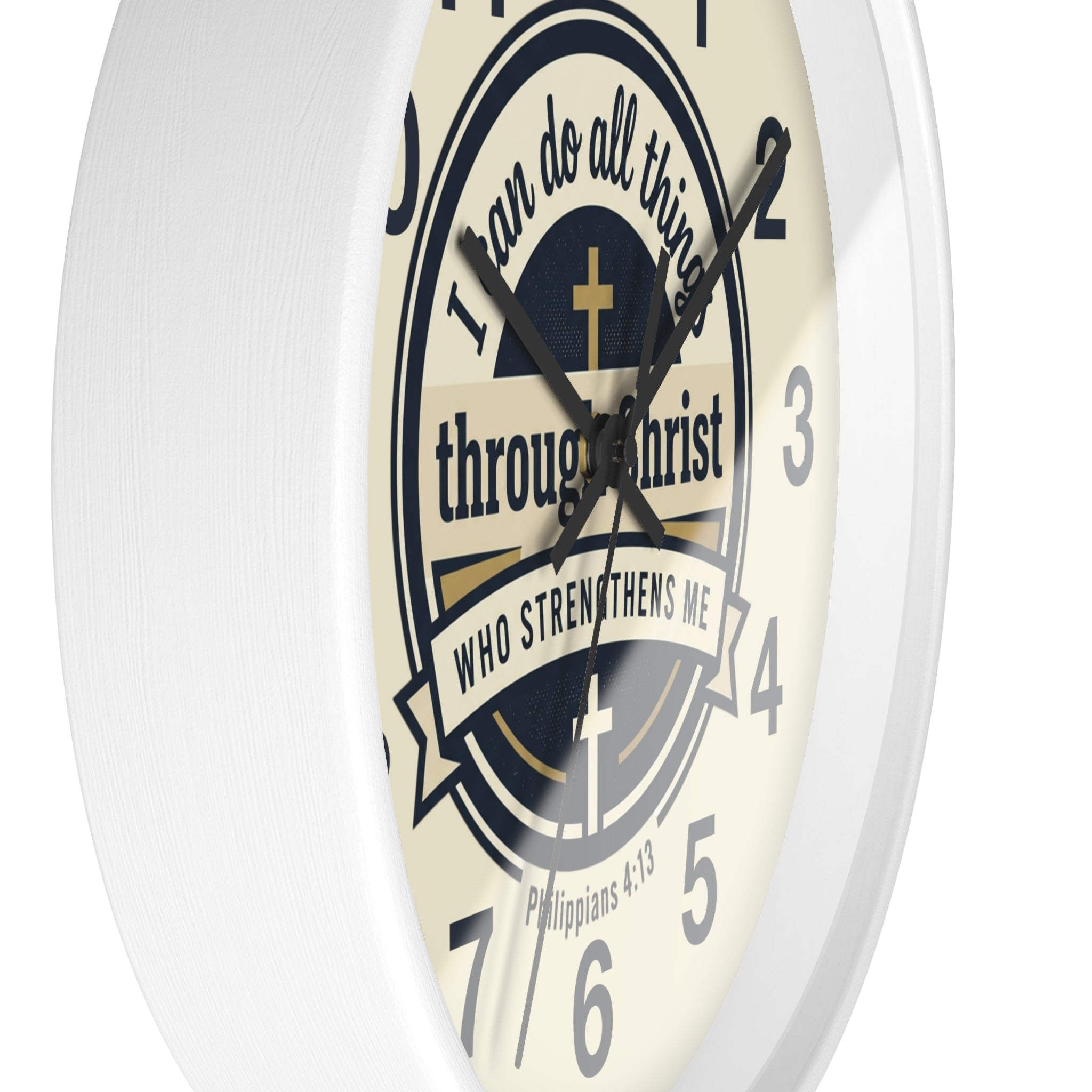 "I Can Do All Things Through Christ" Inspirational Wall Clock
