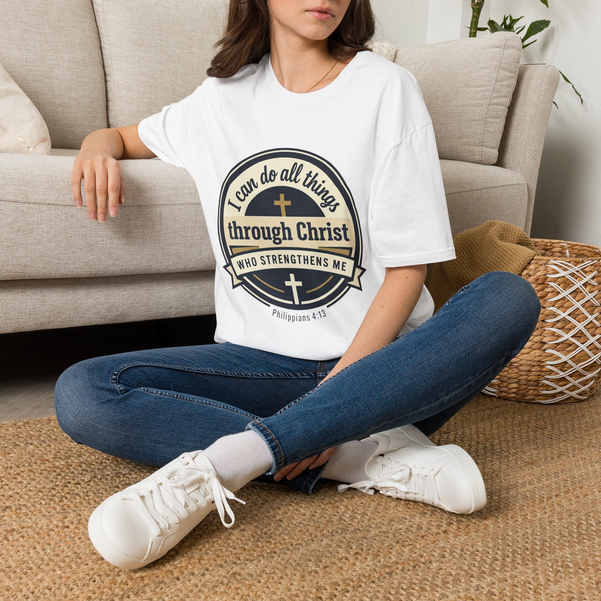 "I Can Do All Things Through Christ" Inspirational Faith Tee — Women's Soft Cotton T-Shirt