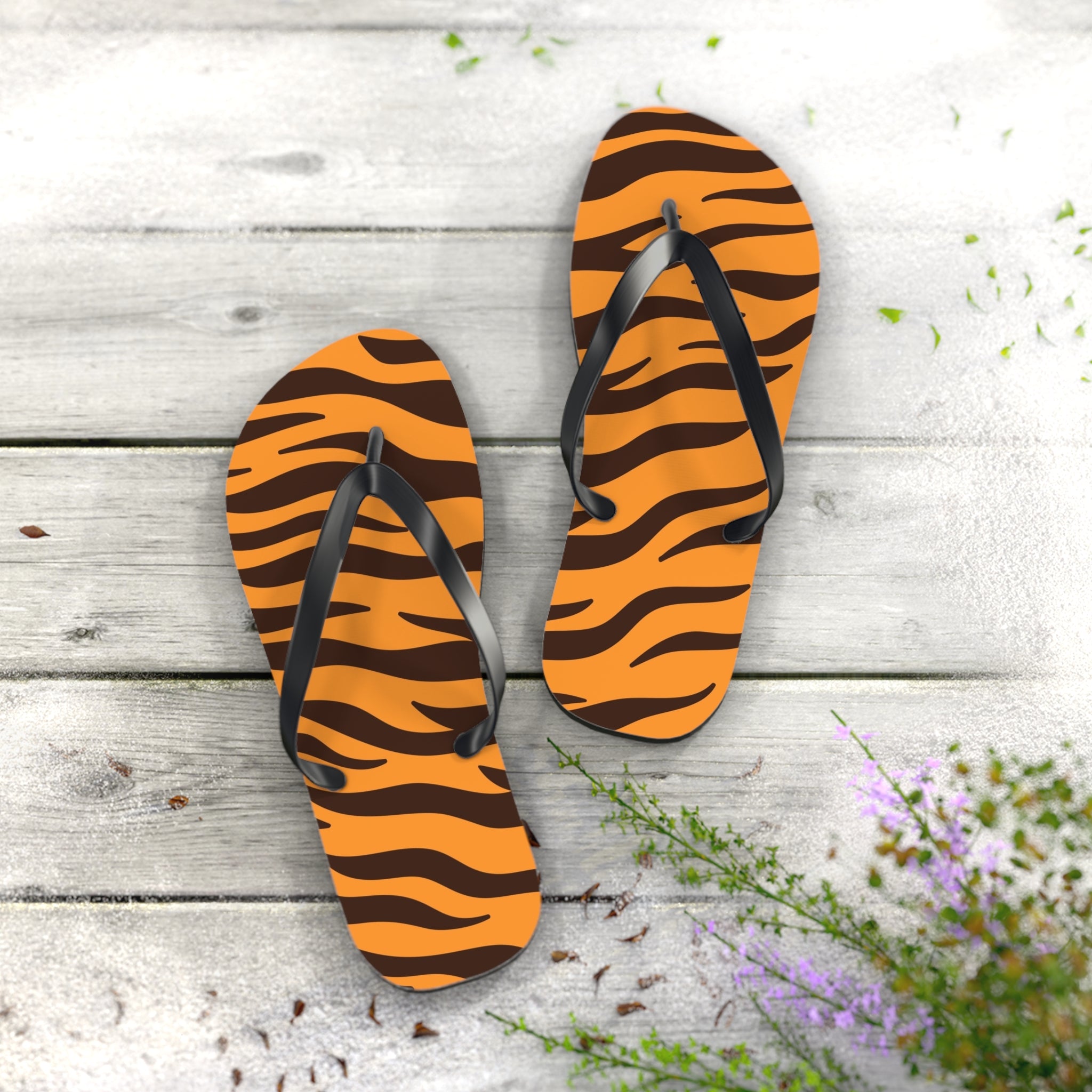 Tiger Stripe Flip Flops