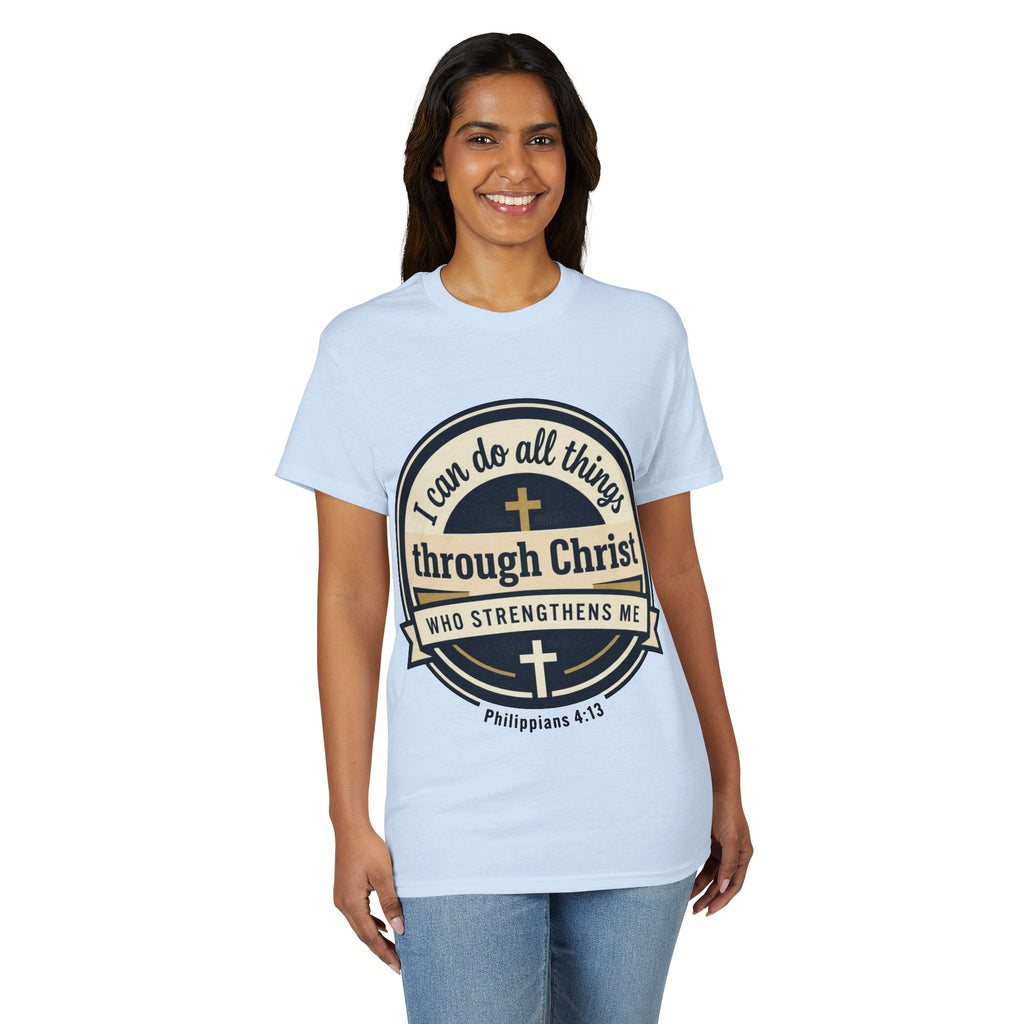 "I Can Do All Things Christ" Philippians 4:13 Graphic - Unisex DryBlend® Moisture Wicking Tee