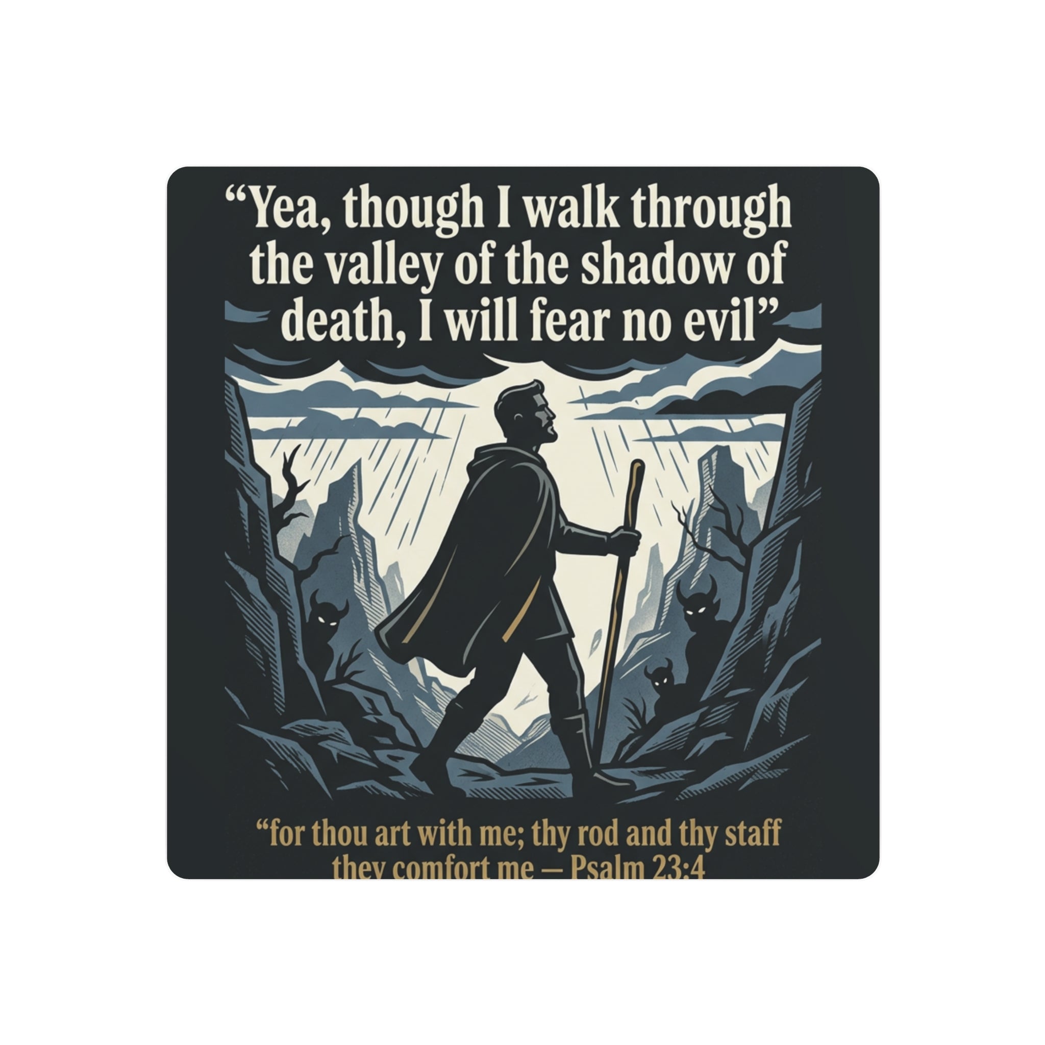 Psalm 23:4 Inspirational Wall Art - Metal Sign