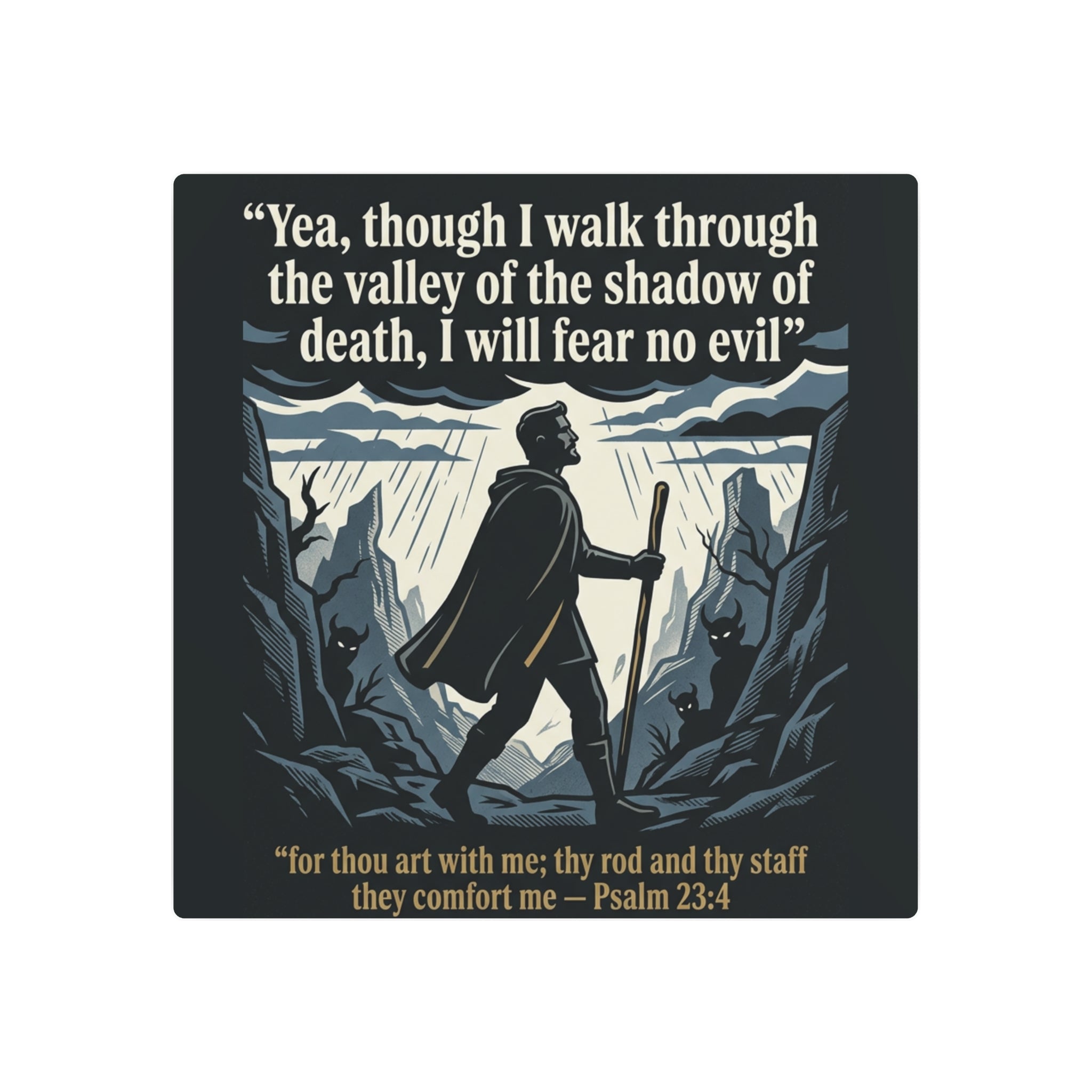 Psalm 23:4 Inspirational Wall Art - Metal Sign