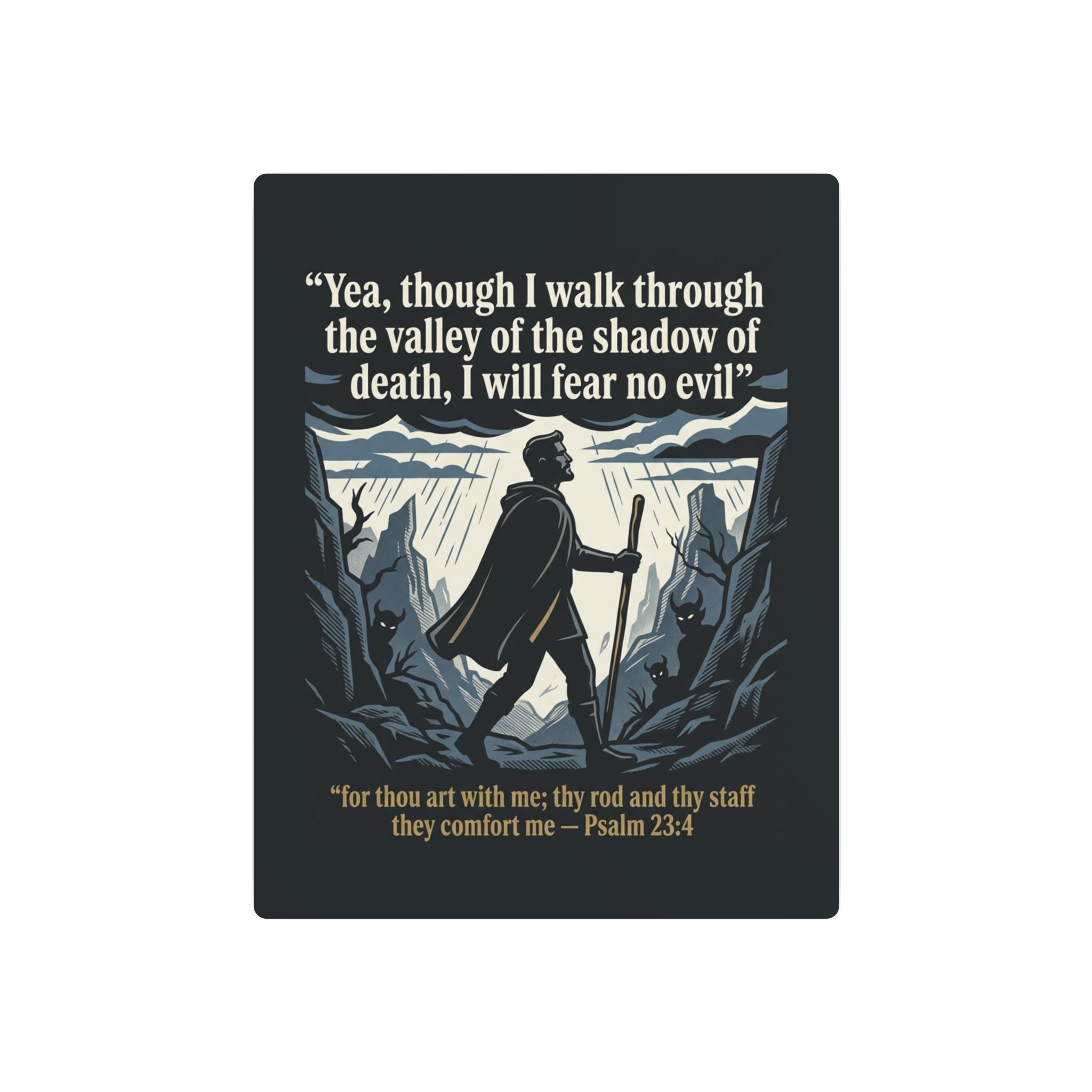 Psalm 23:4 Inspirational Wall Art - Metal Sign