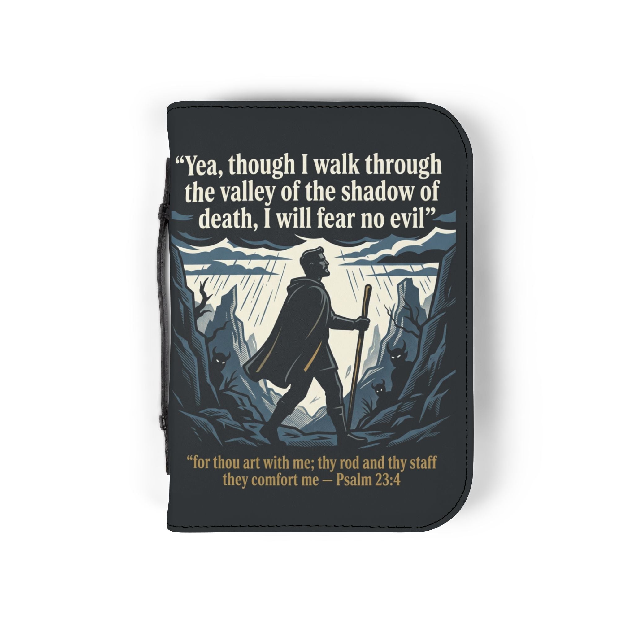Psalm 23 Verse Graphic - Zippered Bible Cover