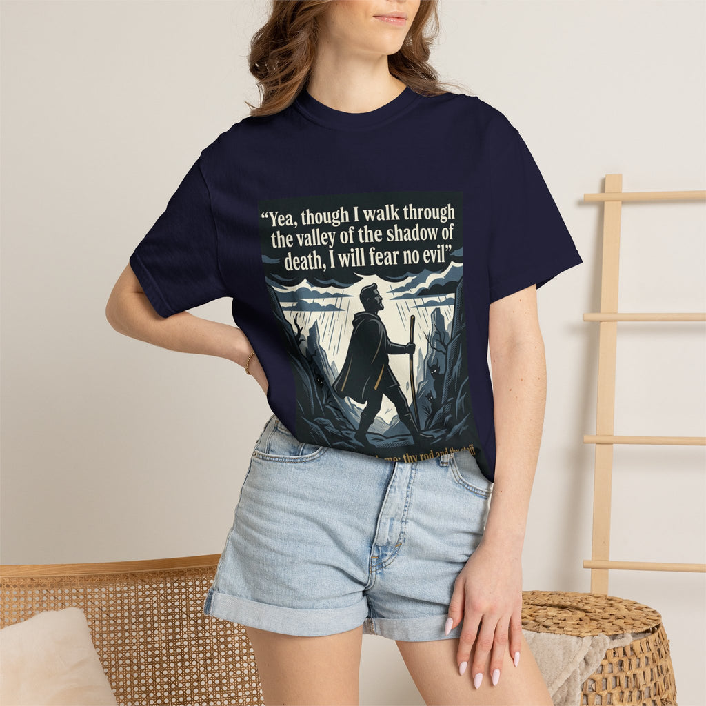 Unisex Garment-Dyed T-shirt | Psalm 23:4 Scripture Graphic