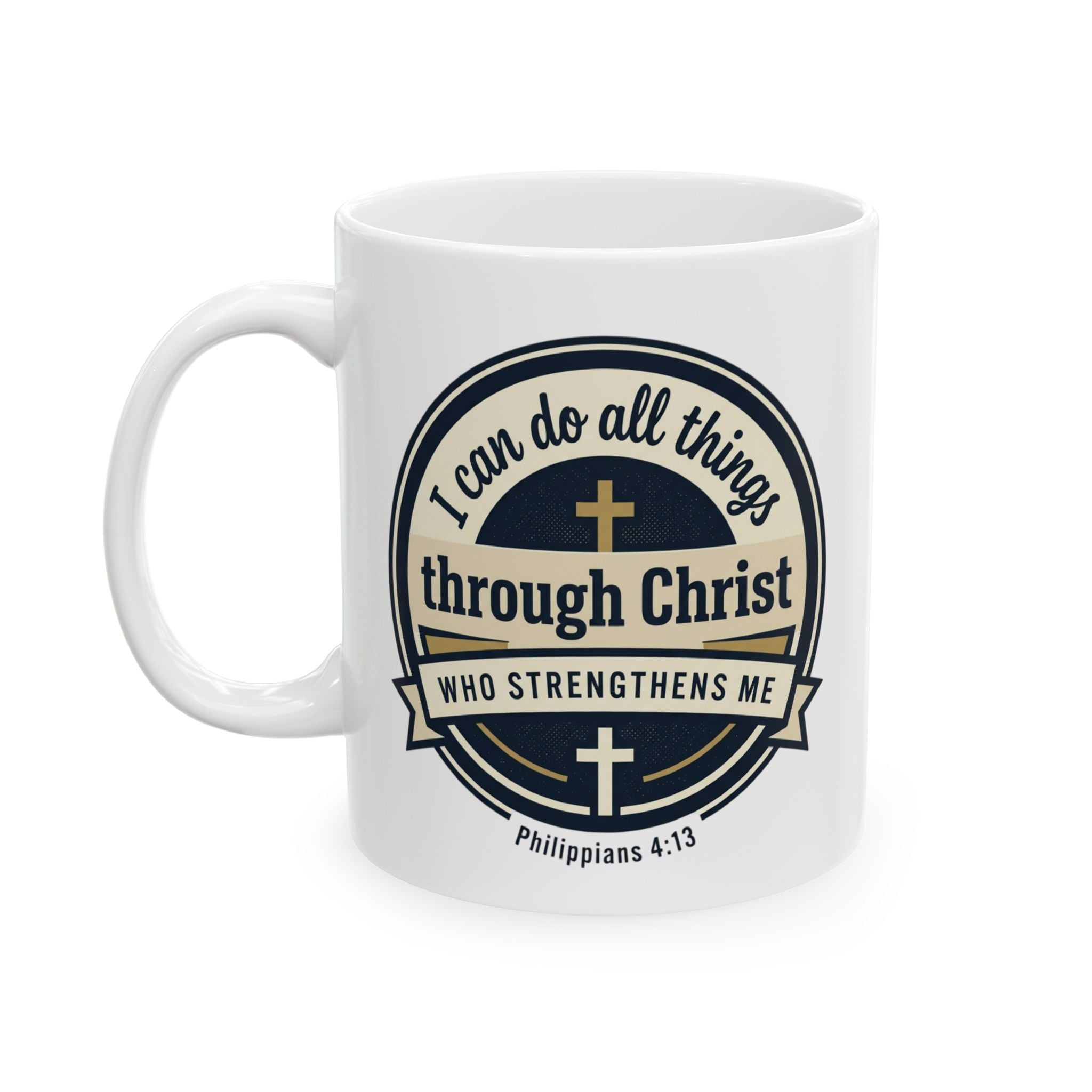 Philippians 4:13 Scripture Graphic - Ceramic Mug (11oz/15oz)