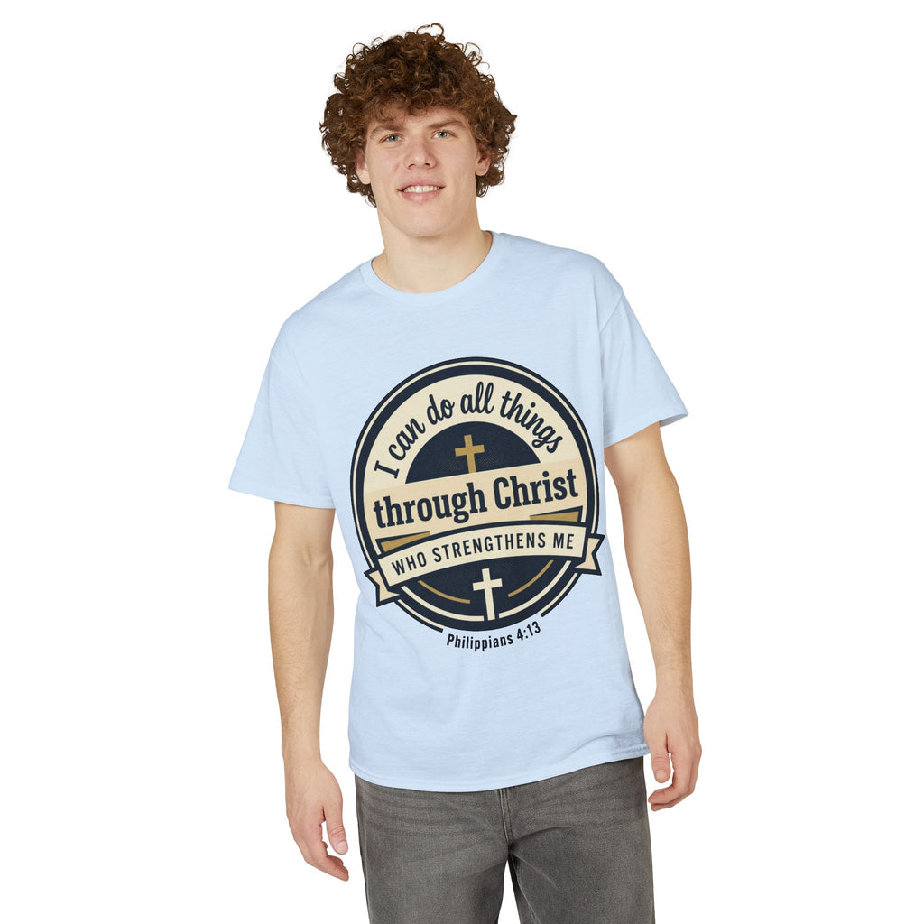 "I Can Do All Things Christ" Philippians 4:13 Graphic - Unisex DryBlend® Moisture Wicking Tee