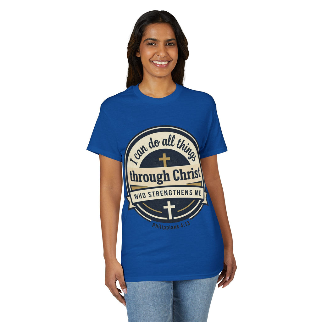 "I Can Do All Things Christ" Philippians 4:13 Graphic - Unisex DryBlend® Moisture Wicking Tee