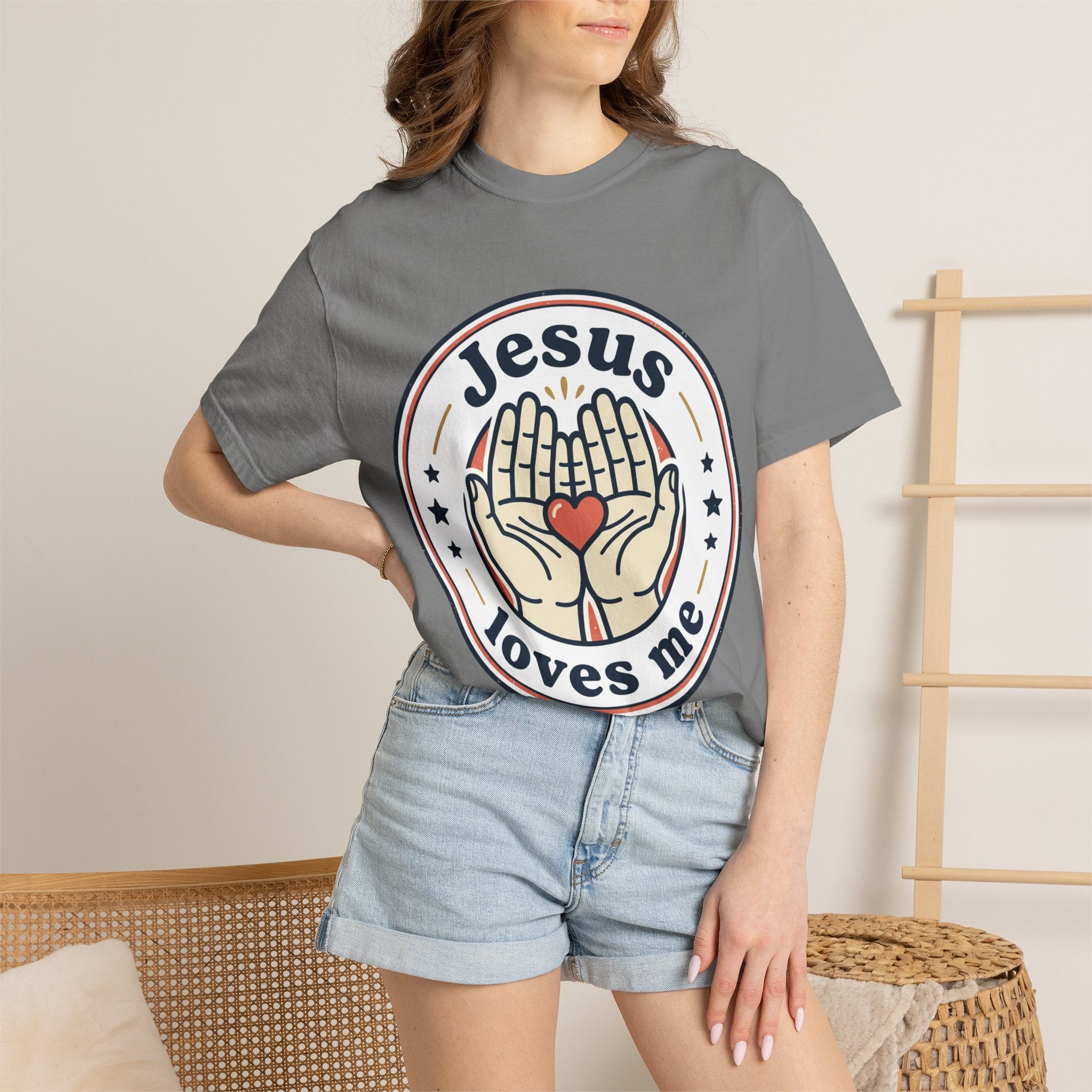 Unisex Garment-Dyed T-shirt | Jesus Loves Me Graphic