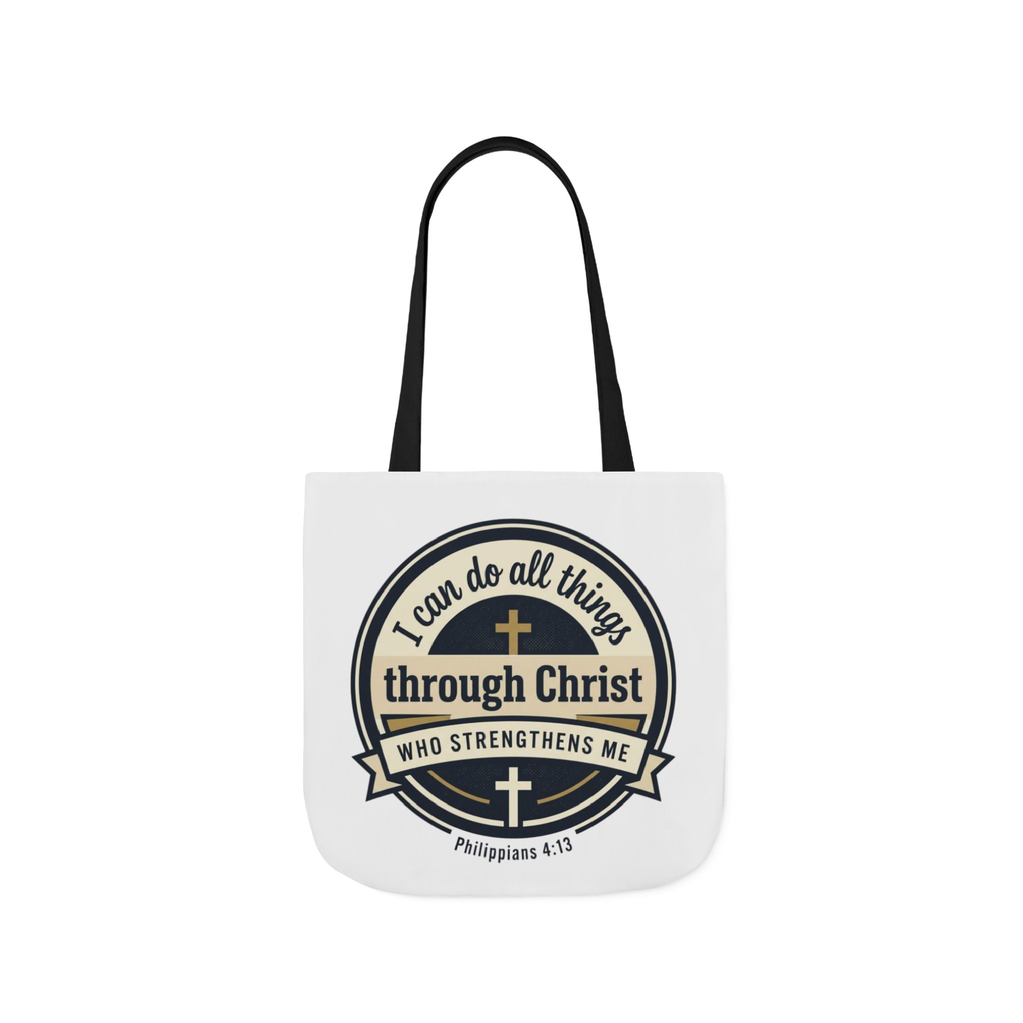"I Can Do All Things Through Christ" Scripture Graphic — Canvas Tote Bag