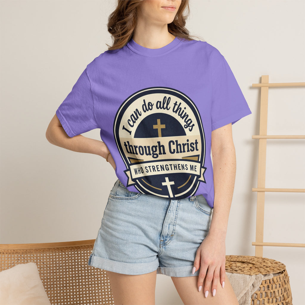 Unisex Garment-Dyed T-shirt | Philippians 4:13 Scripture Graphic