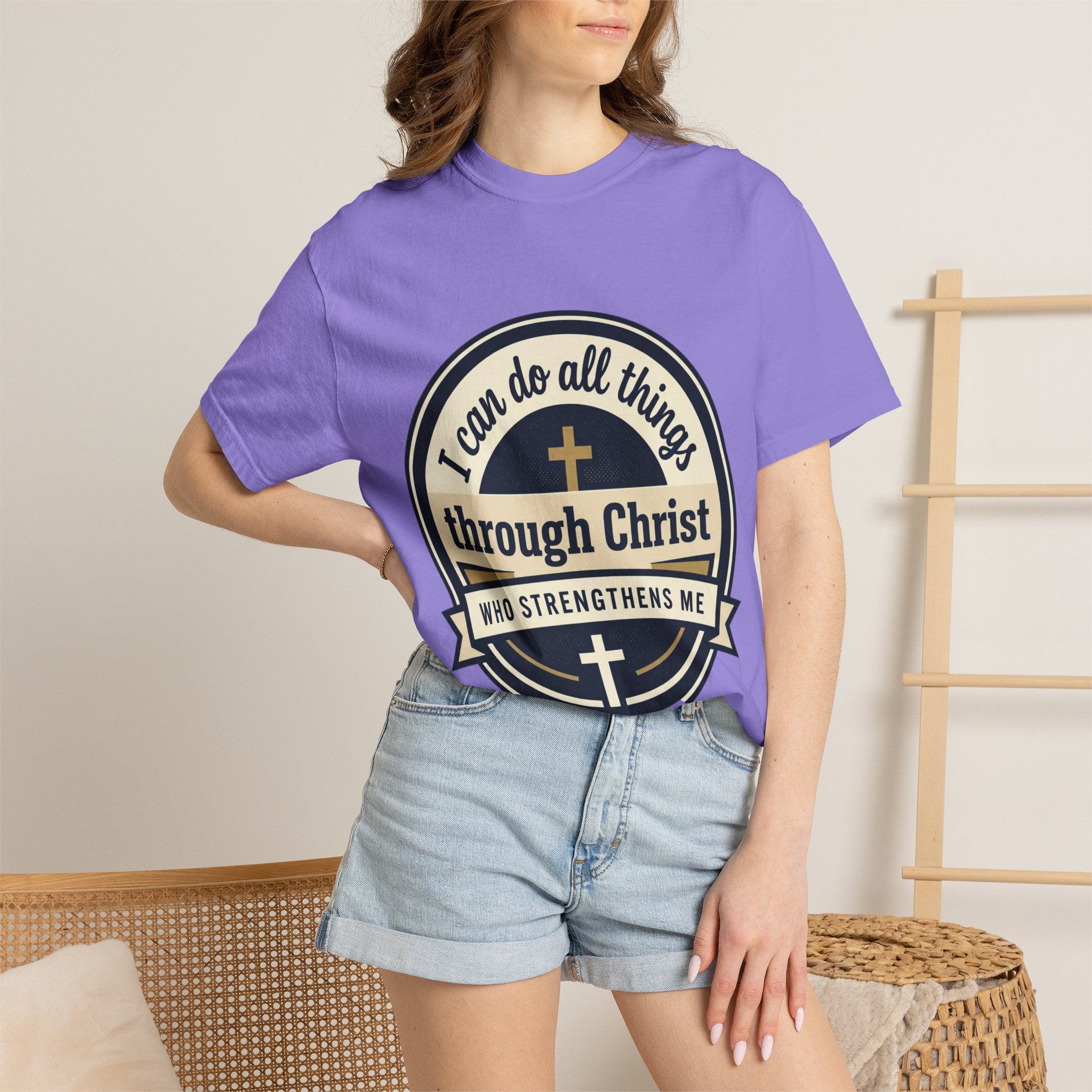 Unisex Garment-Dyed T-shirt | Philippians 4:13 Scripture Graphic